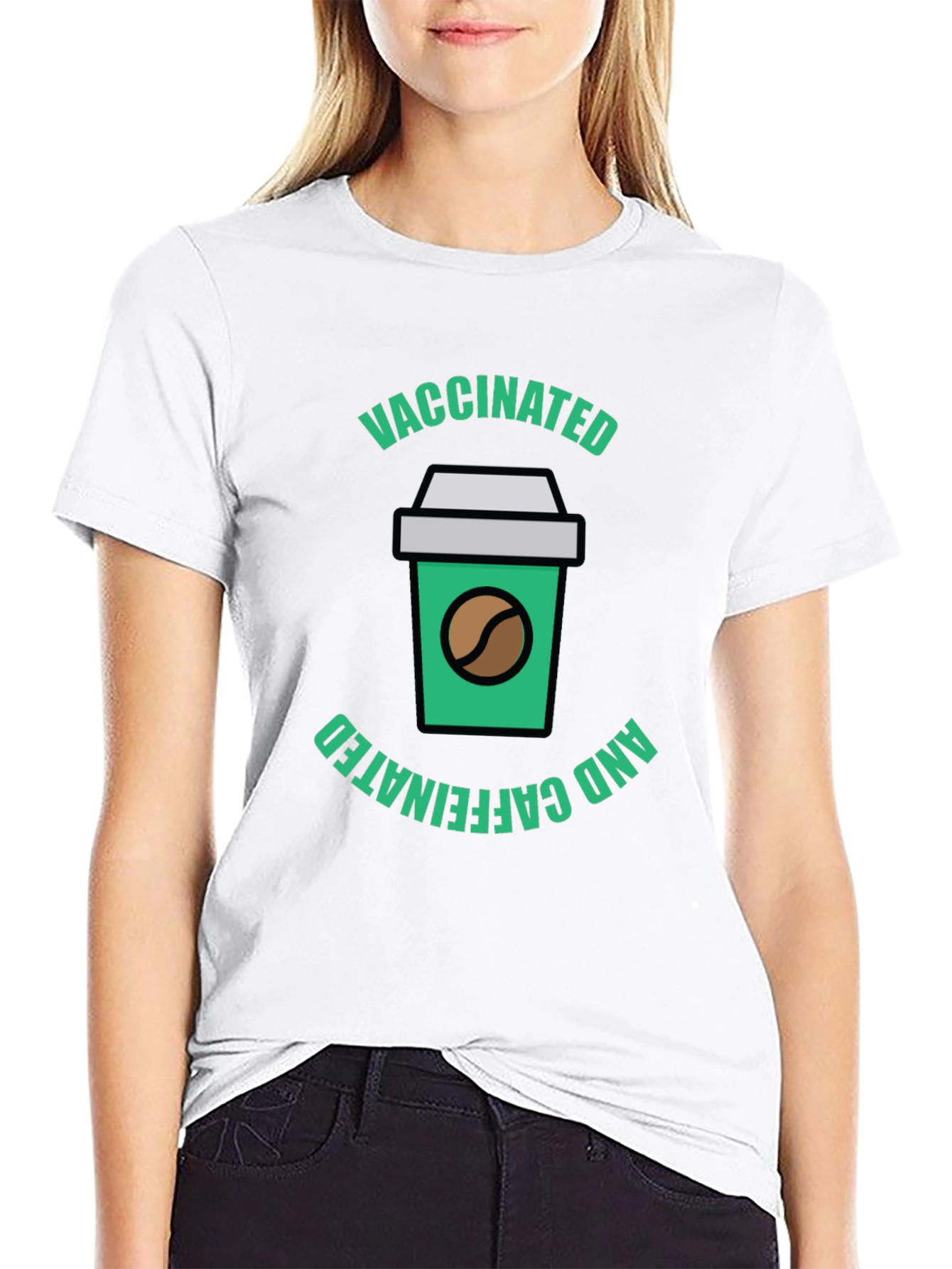 Vaccinated and Caffeinated Graphic Tee