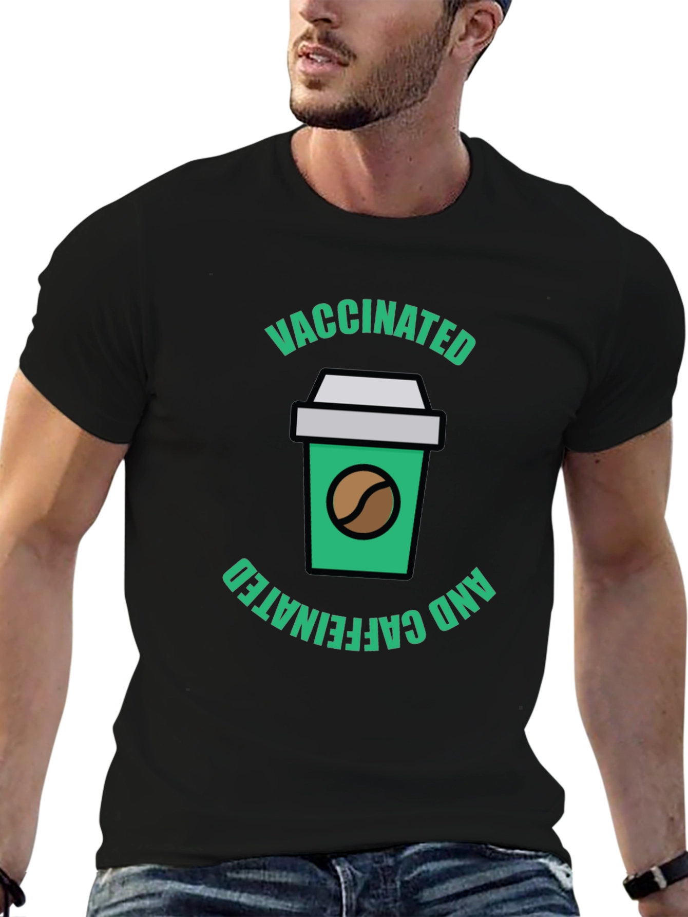 Vaccinated and Caffeinated Graphic Tee