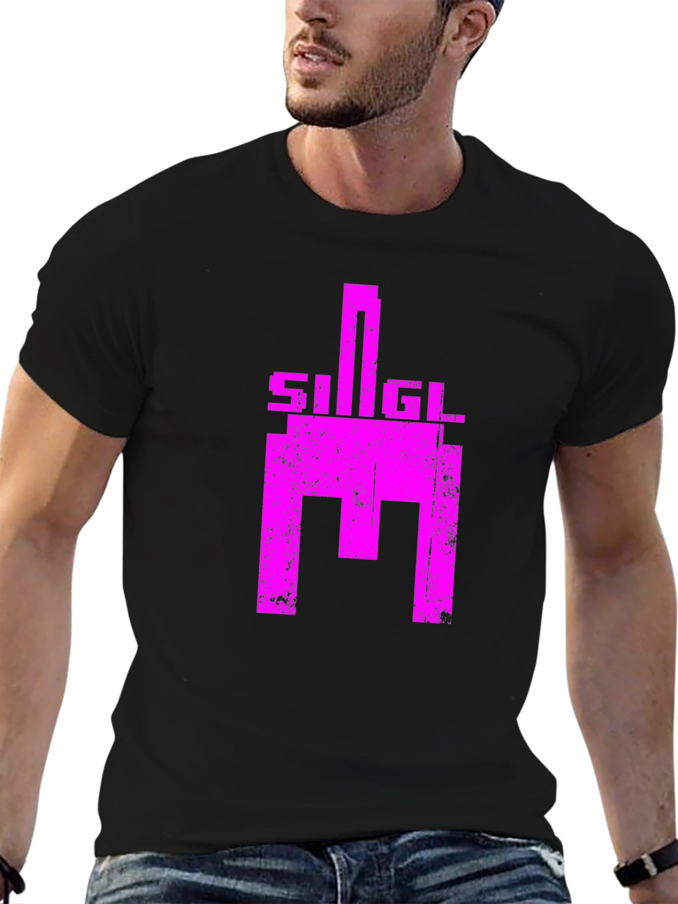 Retro SIGIL Graphic Tee - Black Cotton T-Shirt