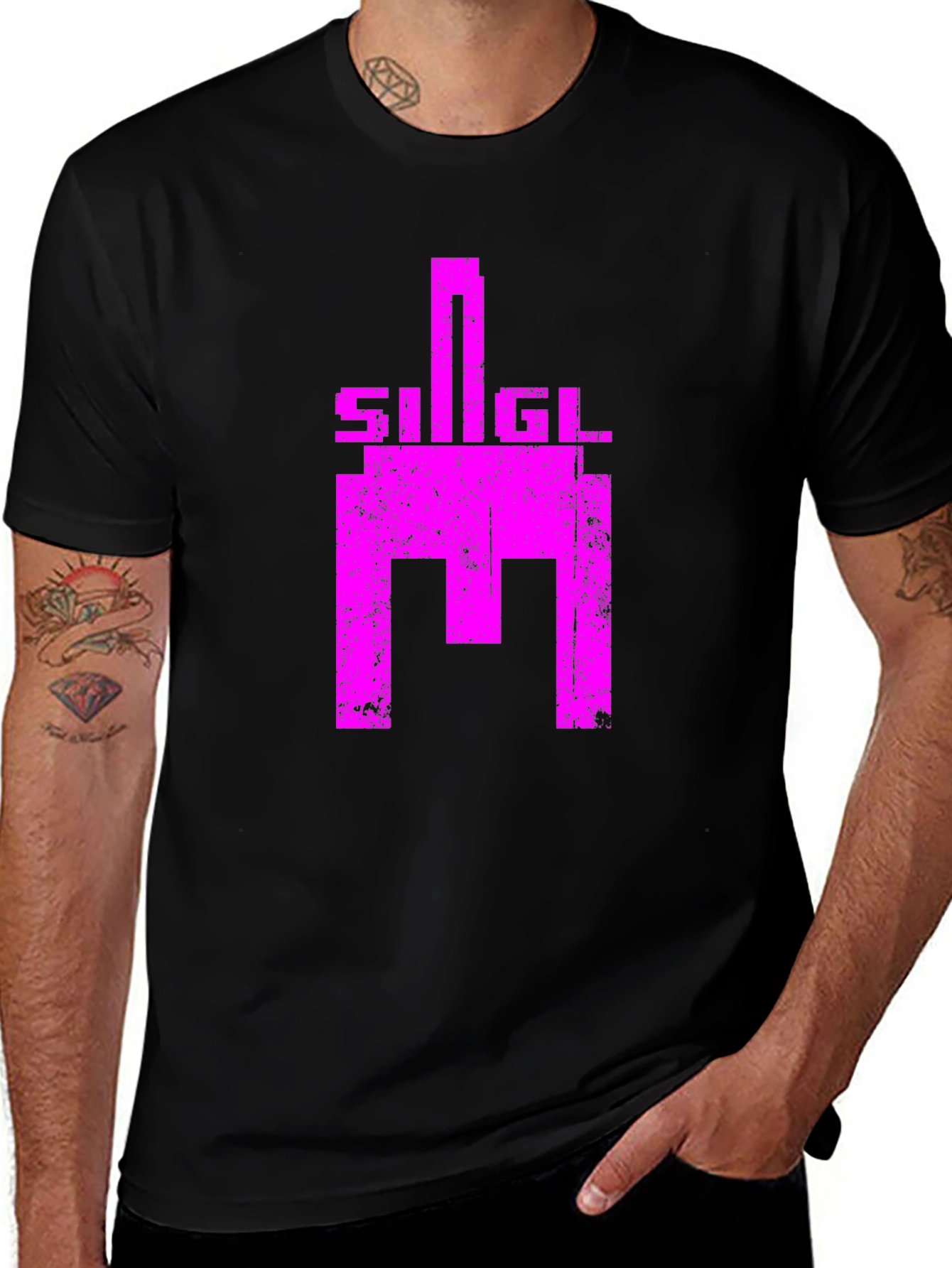 Retro SIGIL Graphic Tee - Black Cotton T-Shirt