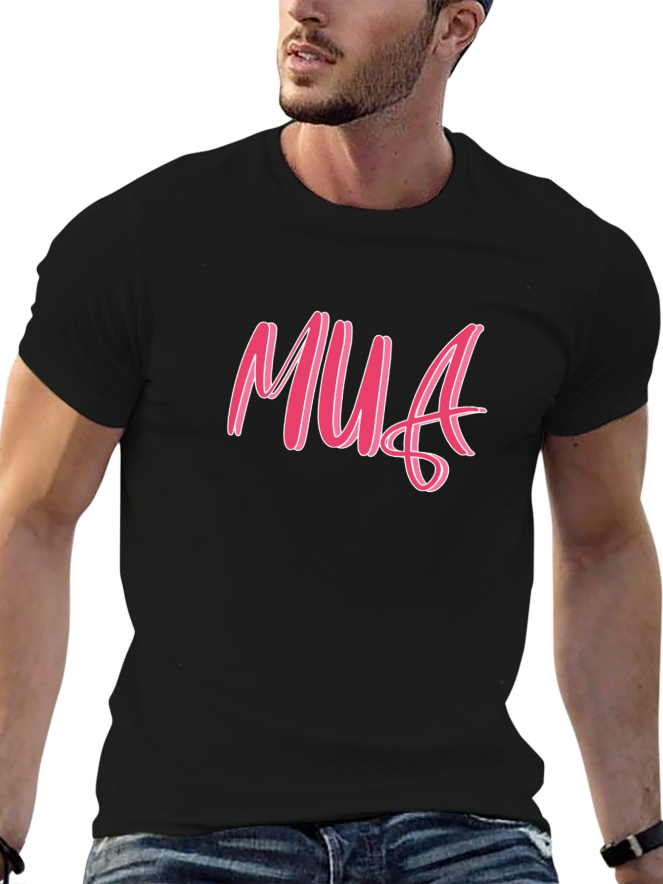 Pink MUA Graphic Tee - Unisex Black T-Shirt