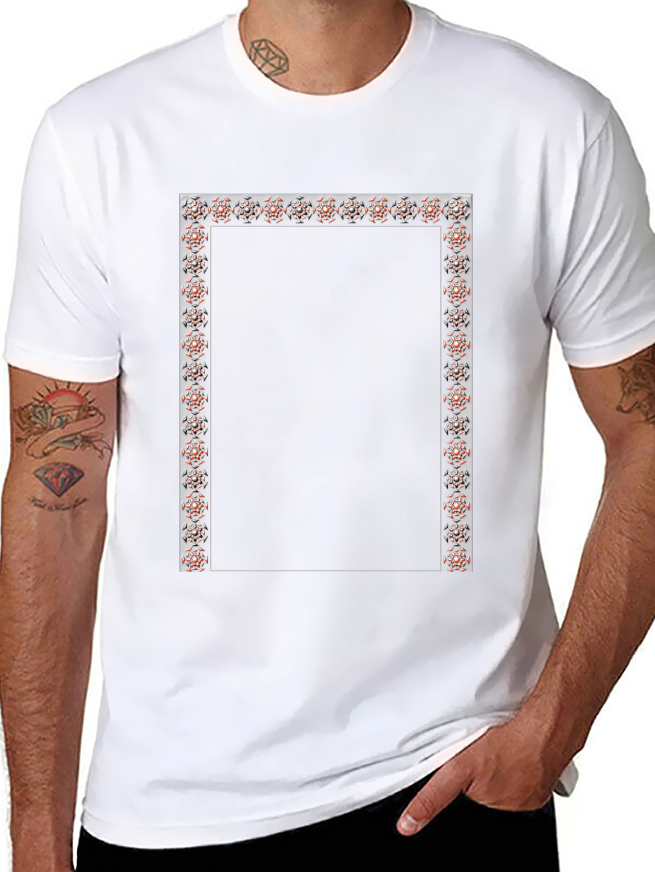 Geometric Frame Black Tee