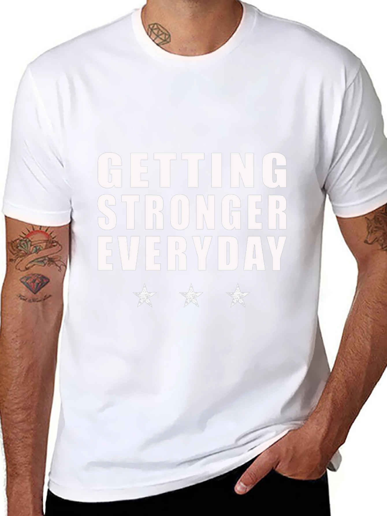 Getting Stronger Everyday Black T-Shirt