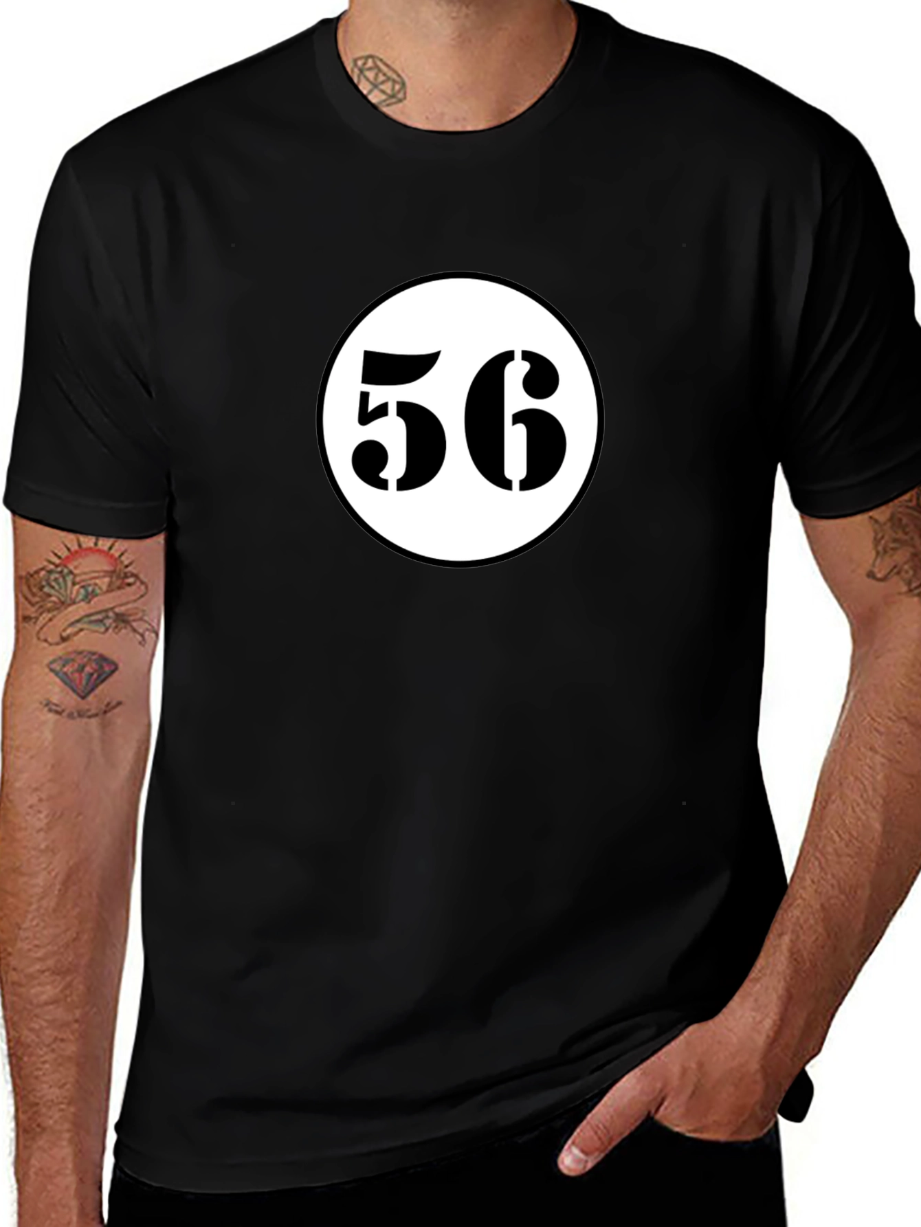 Retro Racing Number 56 Black T-Shirt