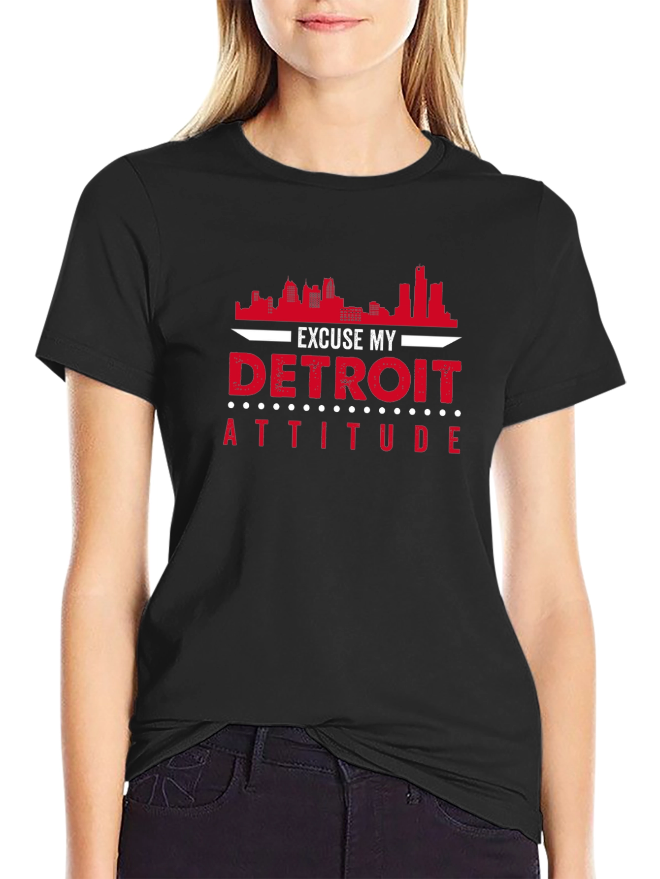 Excuse My Detroit Attitude Black T-Shirt