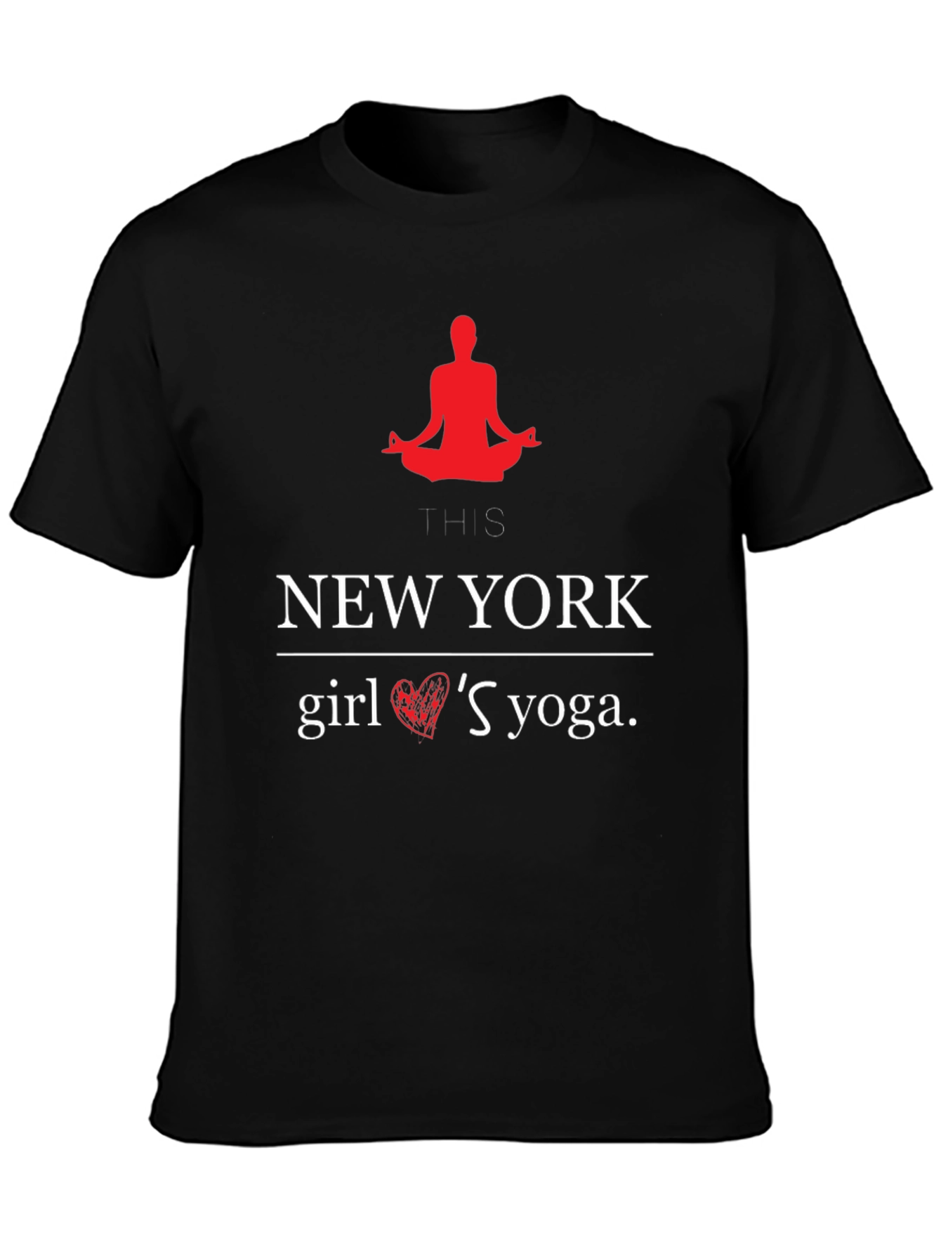 New York Girl Yoga Black Graphic T-Shirt