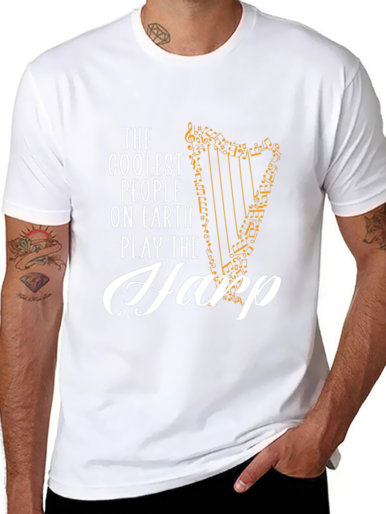 Coolest People Harp Player Black T-Shirt