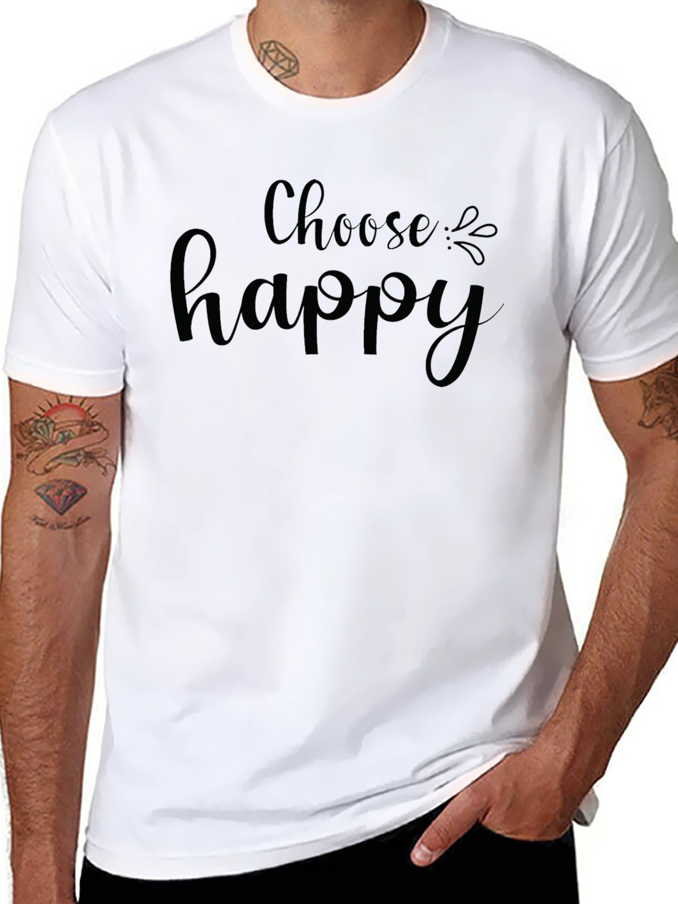 Choose Happy Black T-Shirt - Inspiring Positive Vibes