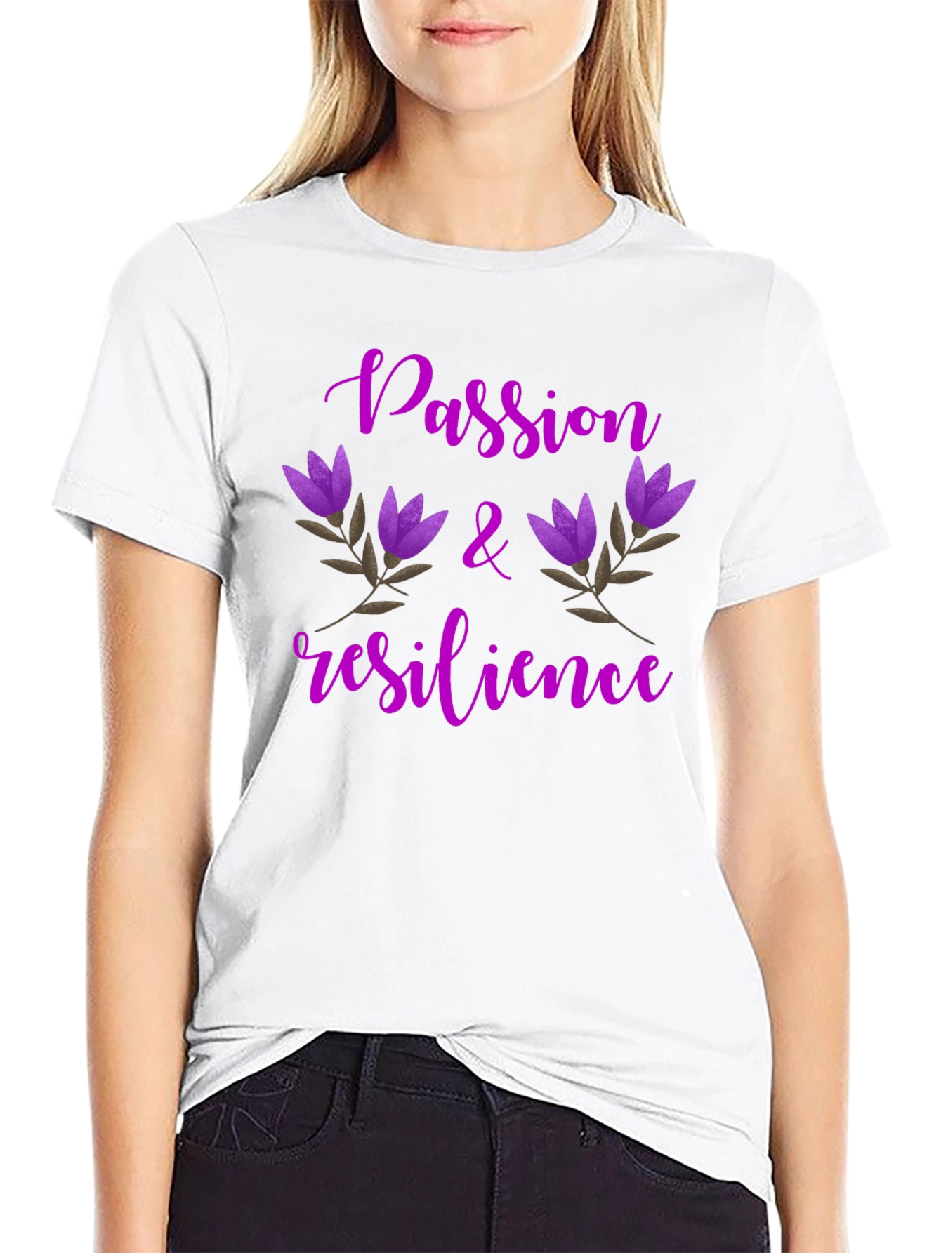 Passion & Resilience Floral Tee - Black