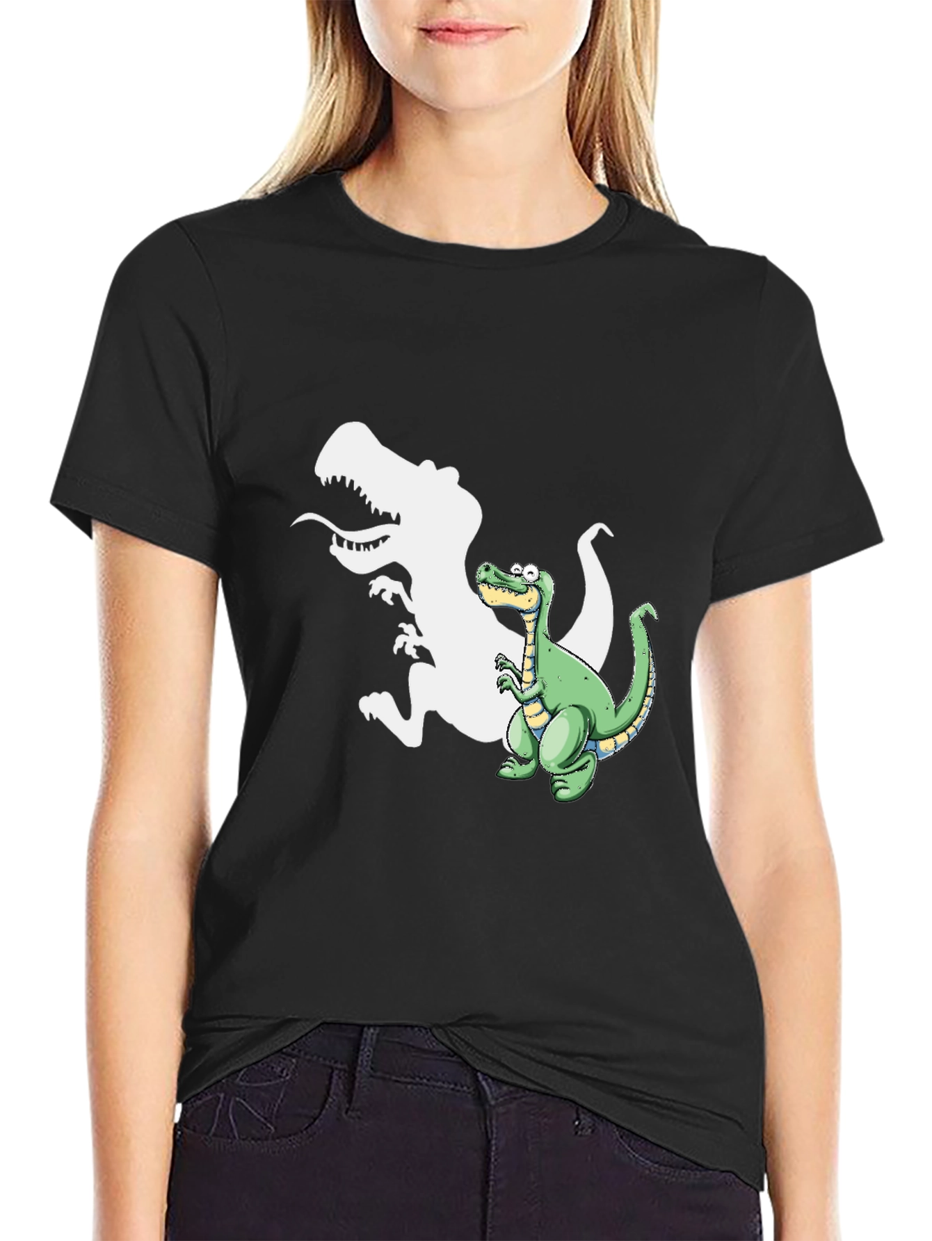 Dinosaur Shadow T-Shirt - Fun Graphic Tee