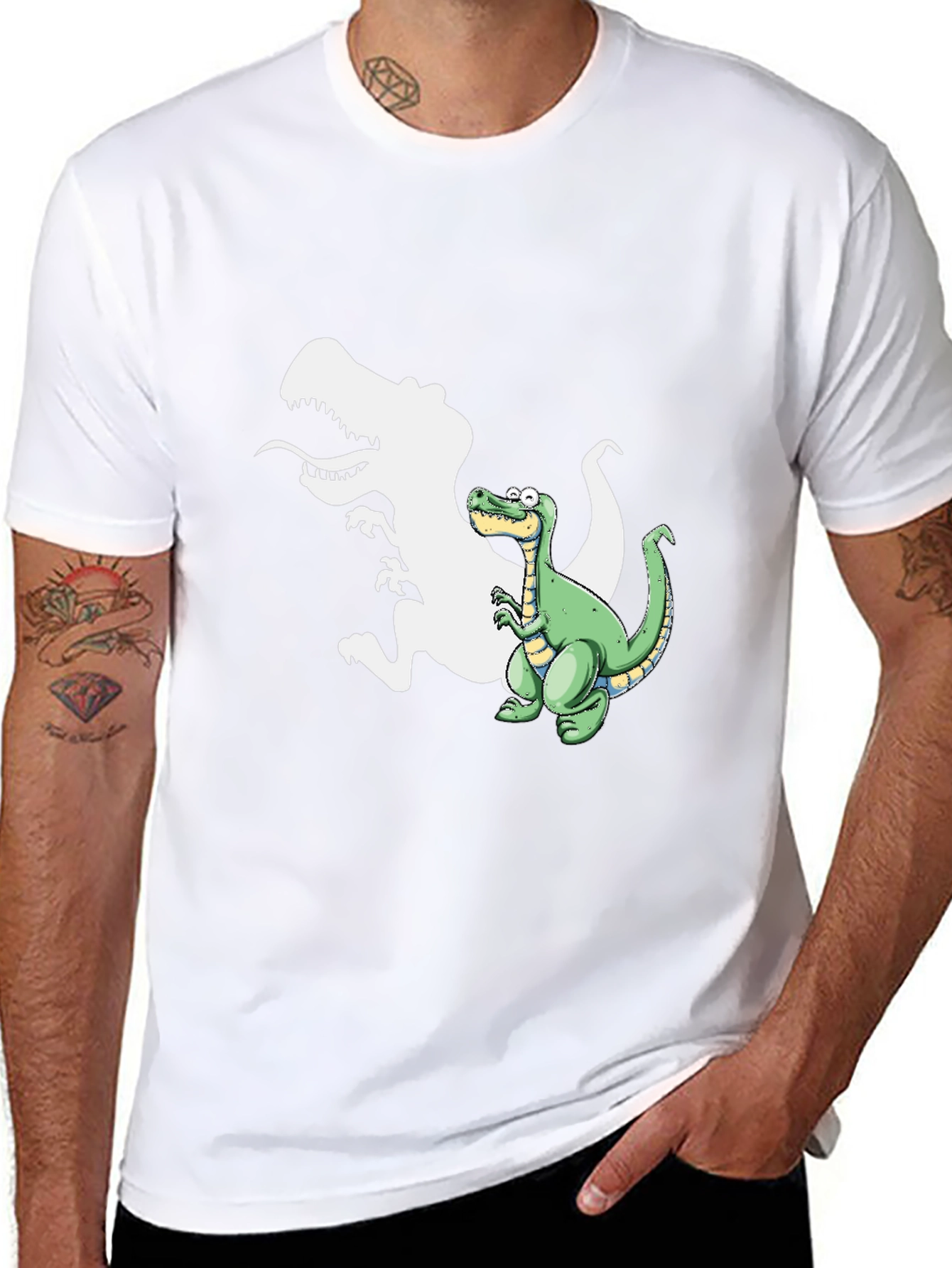 Dinosaur Shadow T-Shirt - Fun Graphic Tee