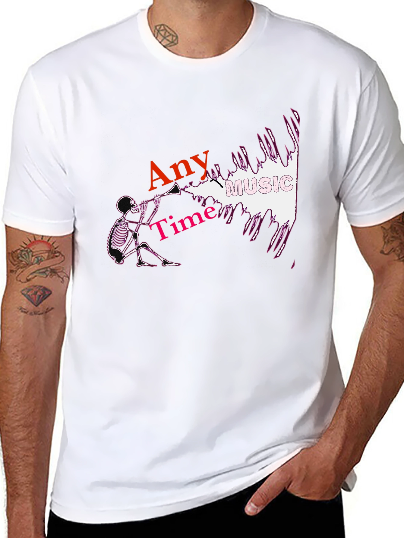 Any Time Music Skeleton T-Shirt