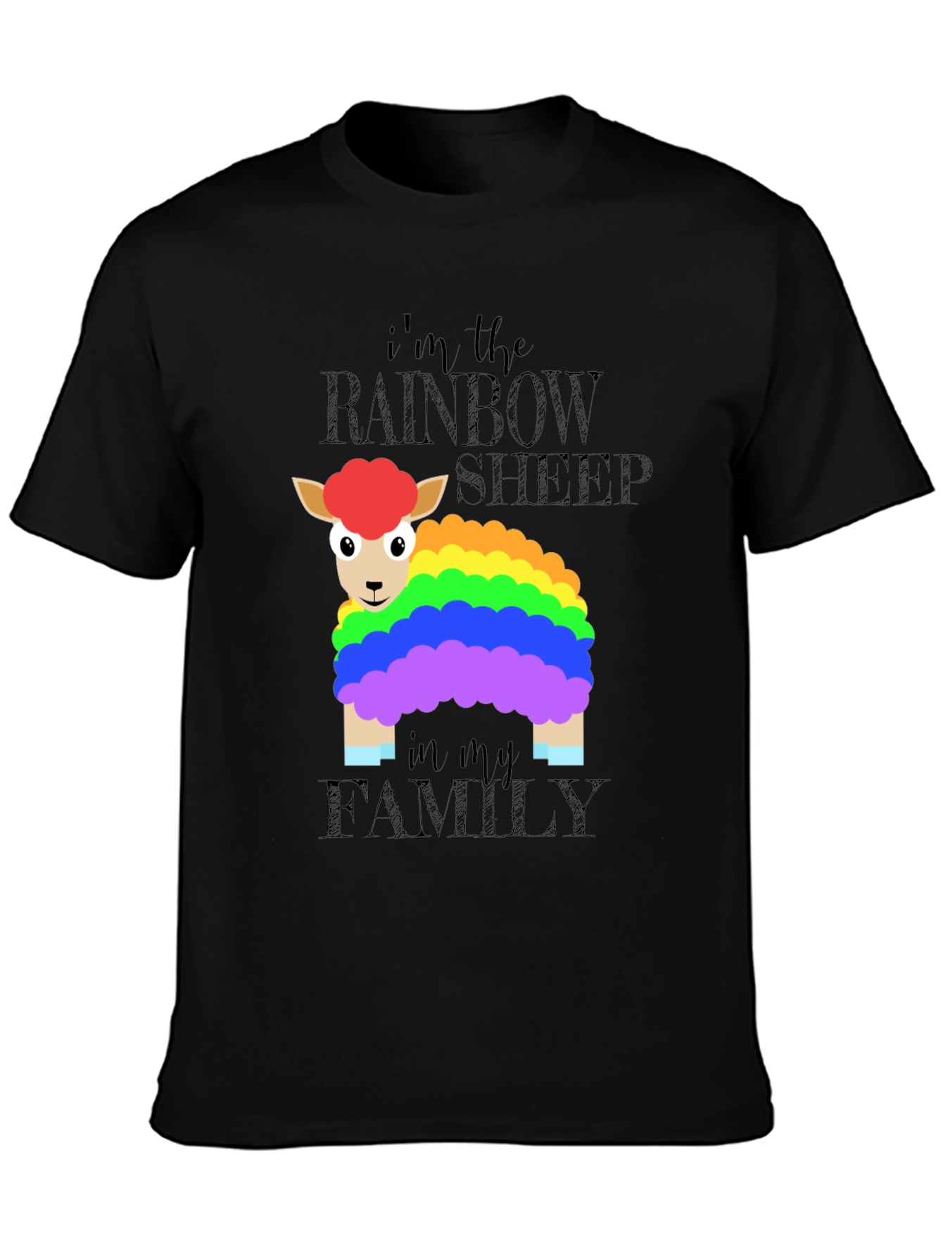 Rainbow Sheep Graphic T-Shirt