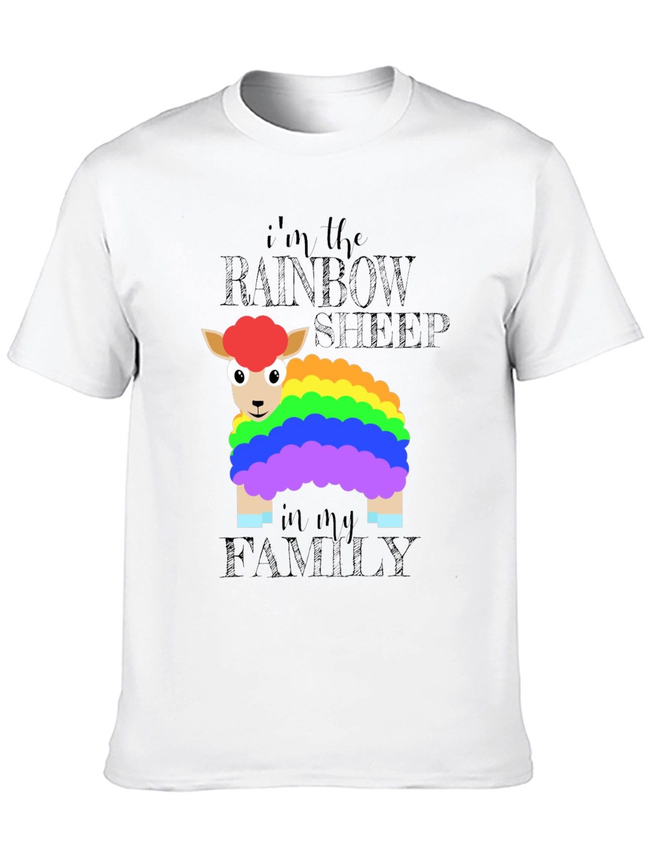 Rainbow Sheep Graphic T-Shirt