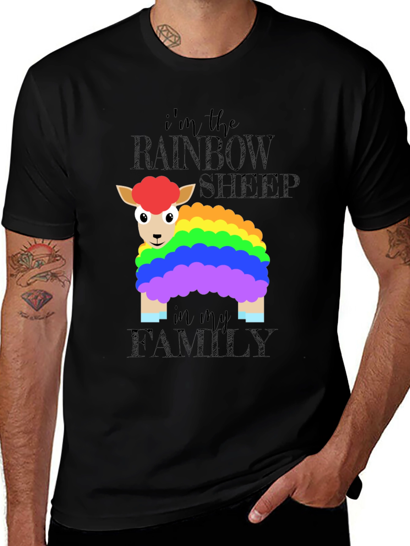 Rainbow Sheep Graphic T-Shirt