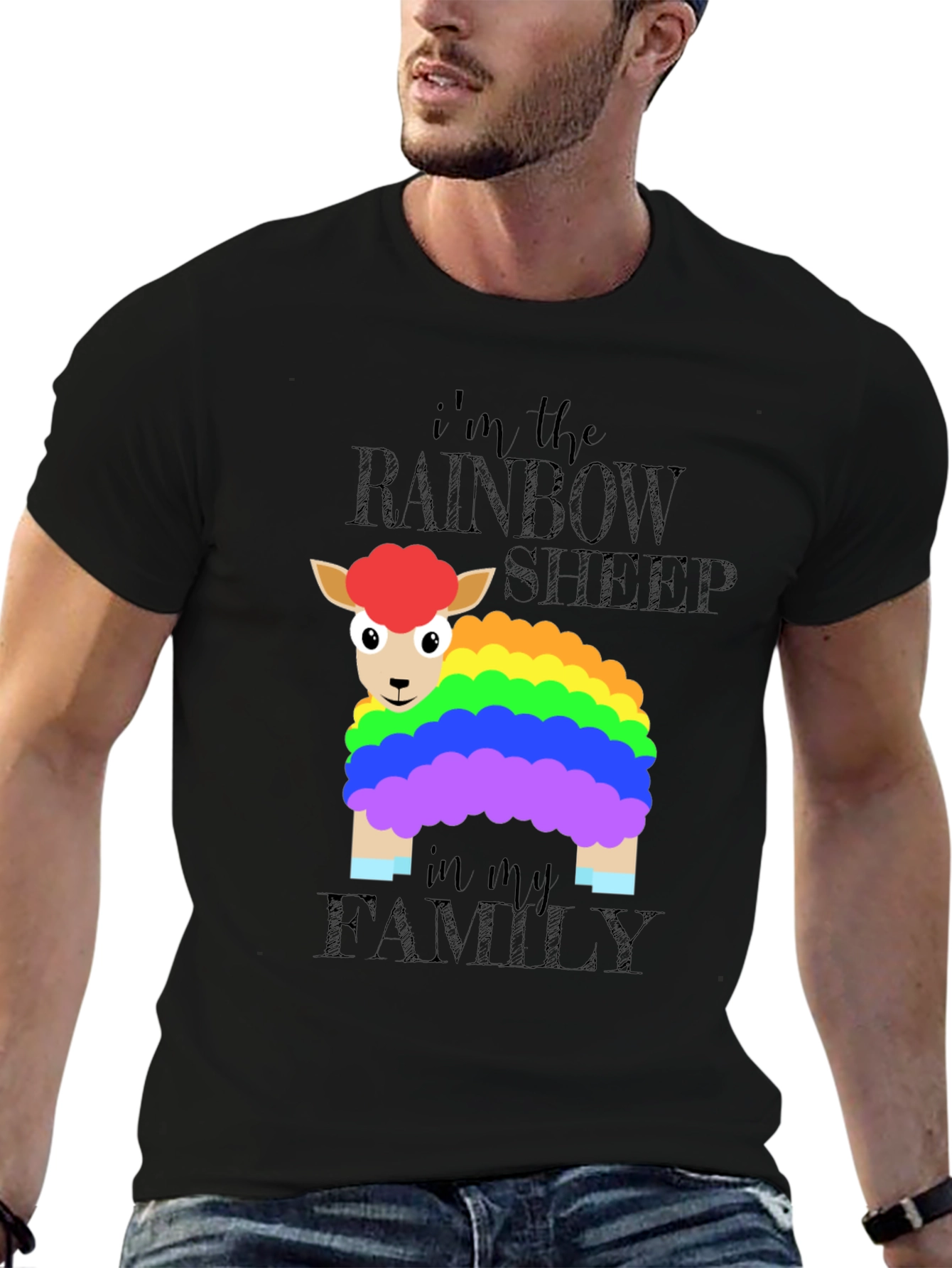 Rainbow Sheep Graphic T-Shirt