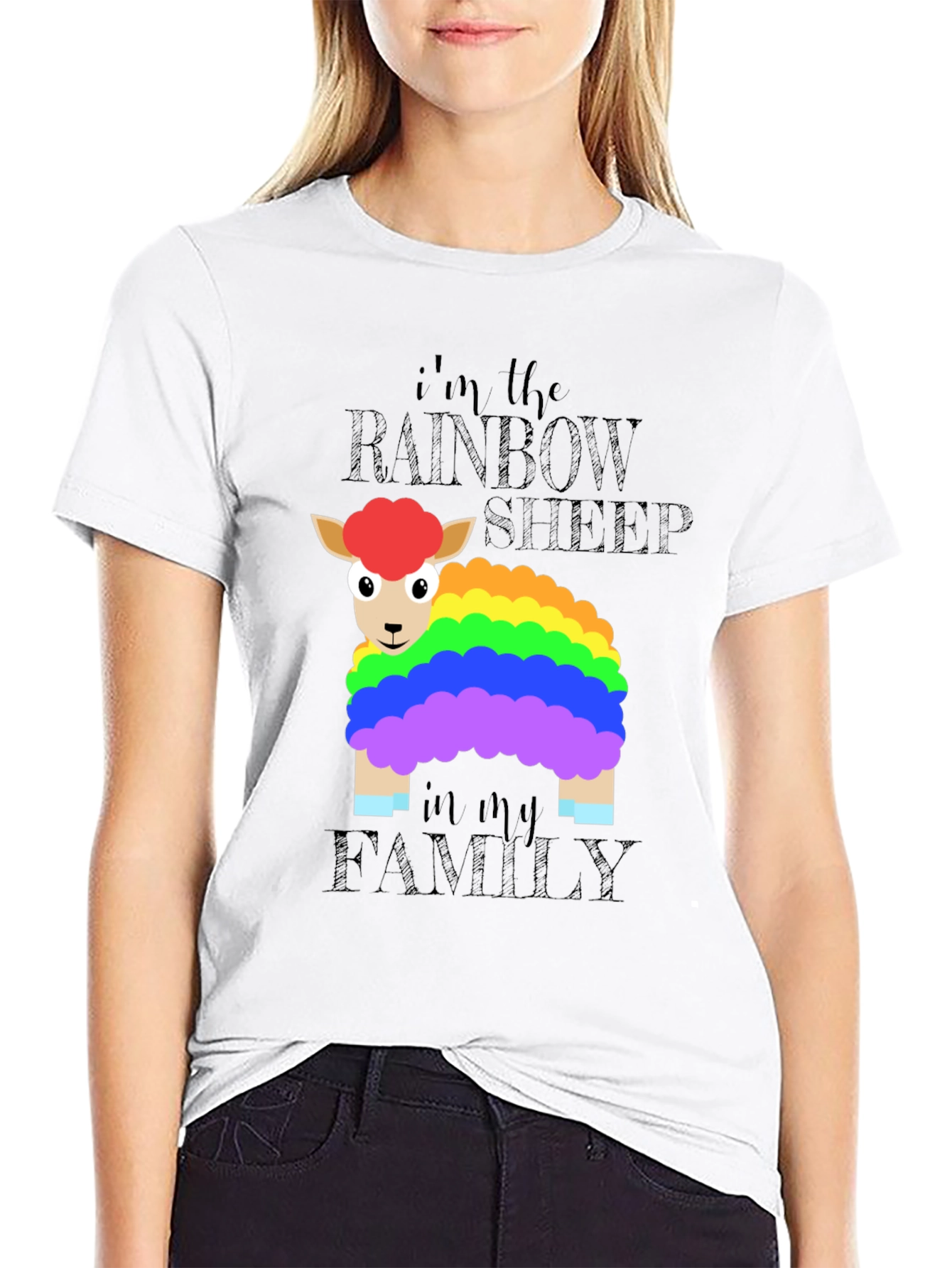 Rainbow Sheep Graphic T-Shirt