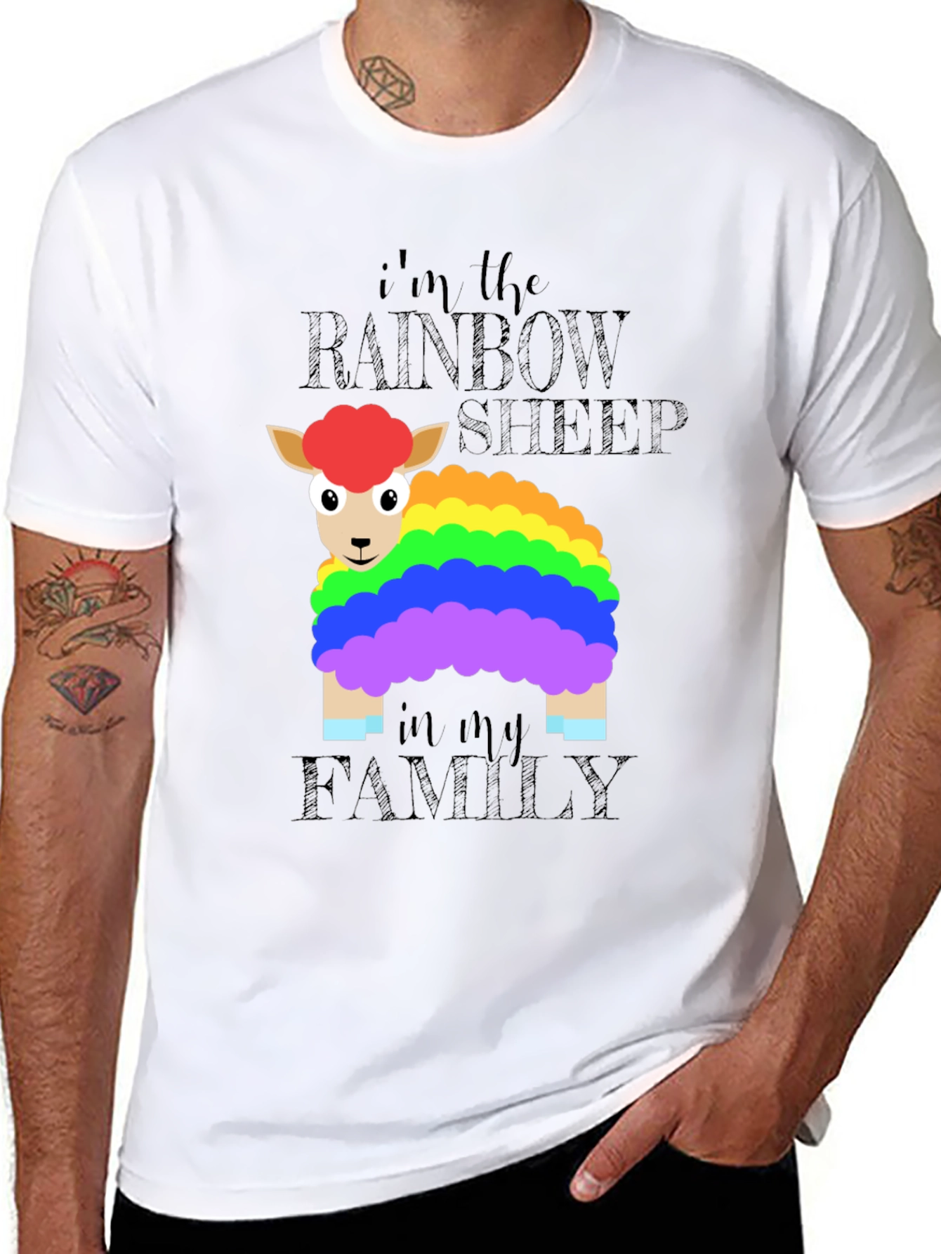 Rainbow Sheep Graphic T-Shirt