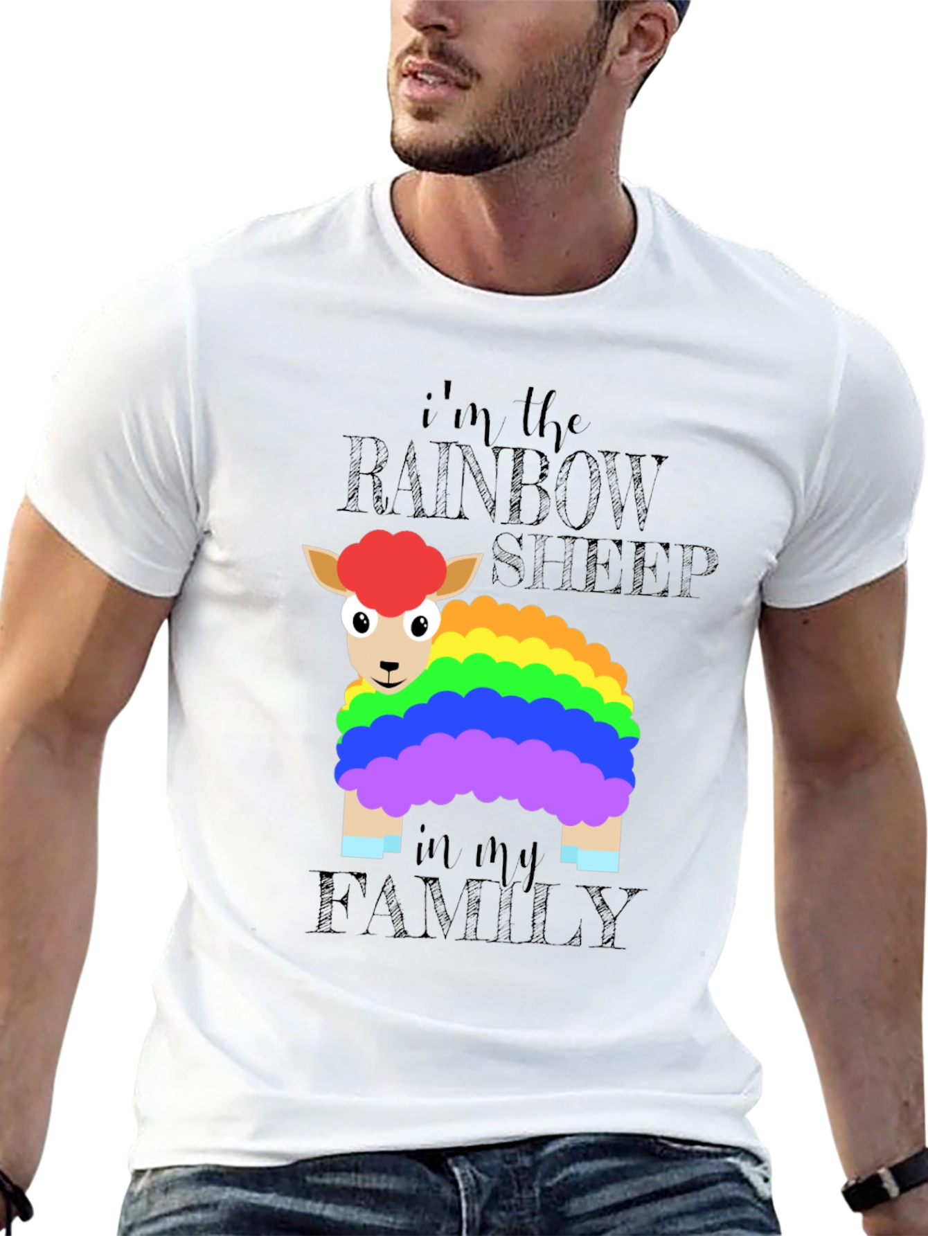 Rainbow Sheep Graphic T-Shirt