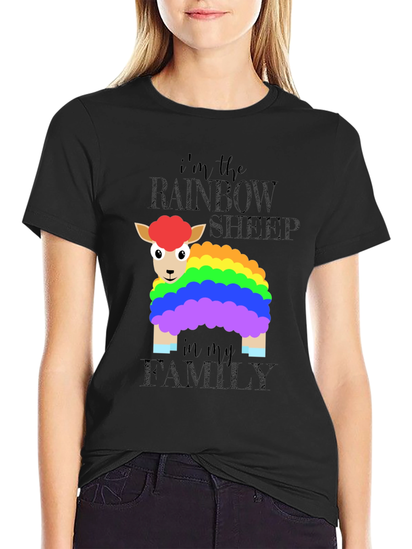 Rainbow Sheep Graphic T-Shirt