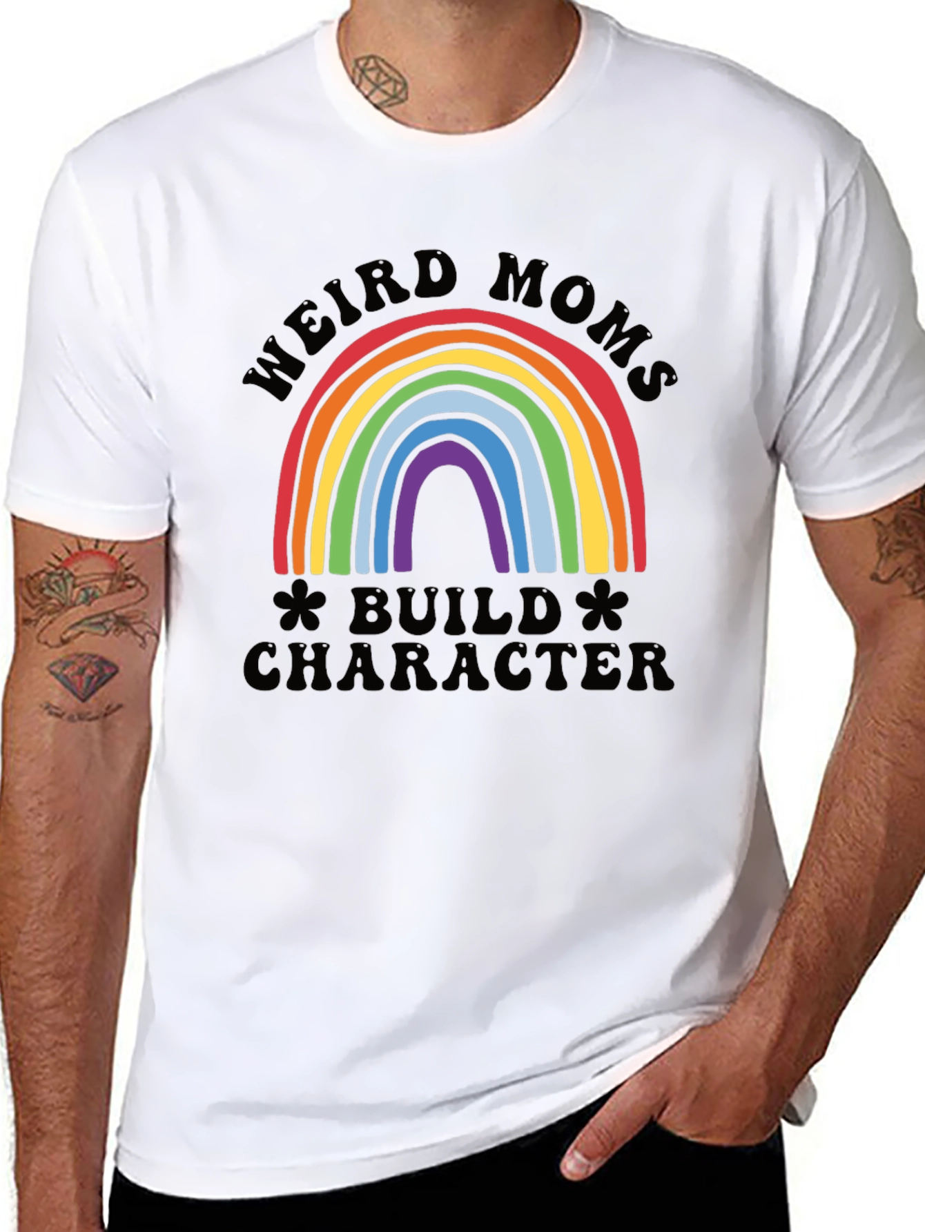 Weird Moms Build Character Graphic T-Shirt