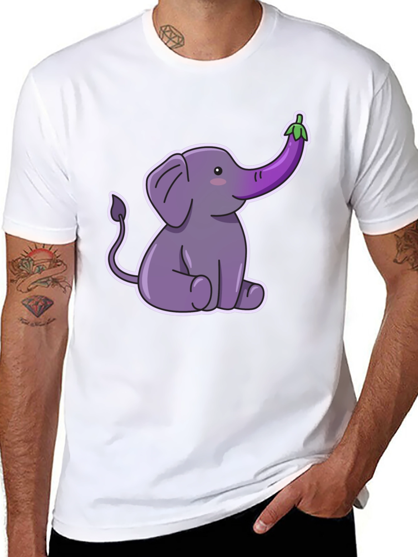 Elephant Eggplant Humor T-Shirt