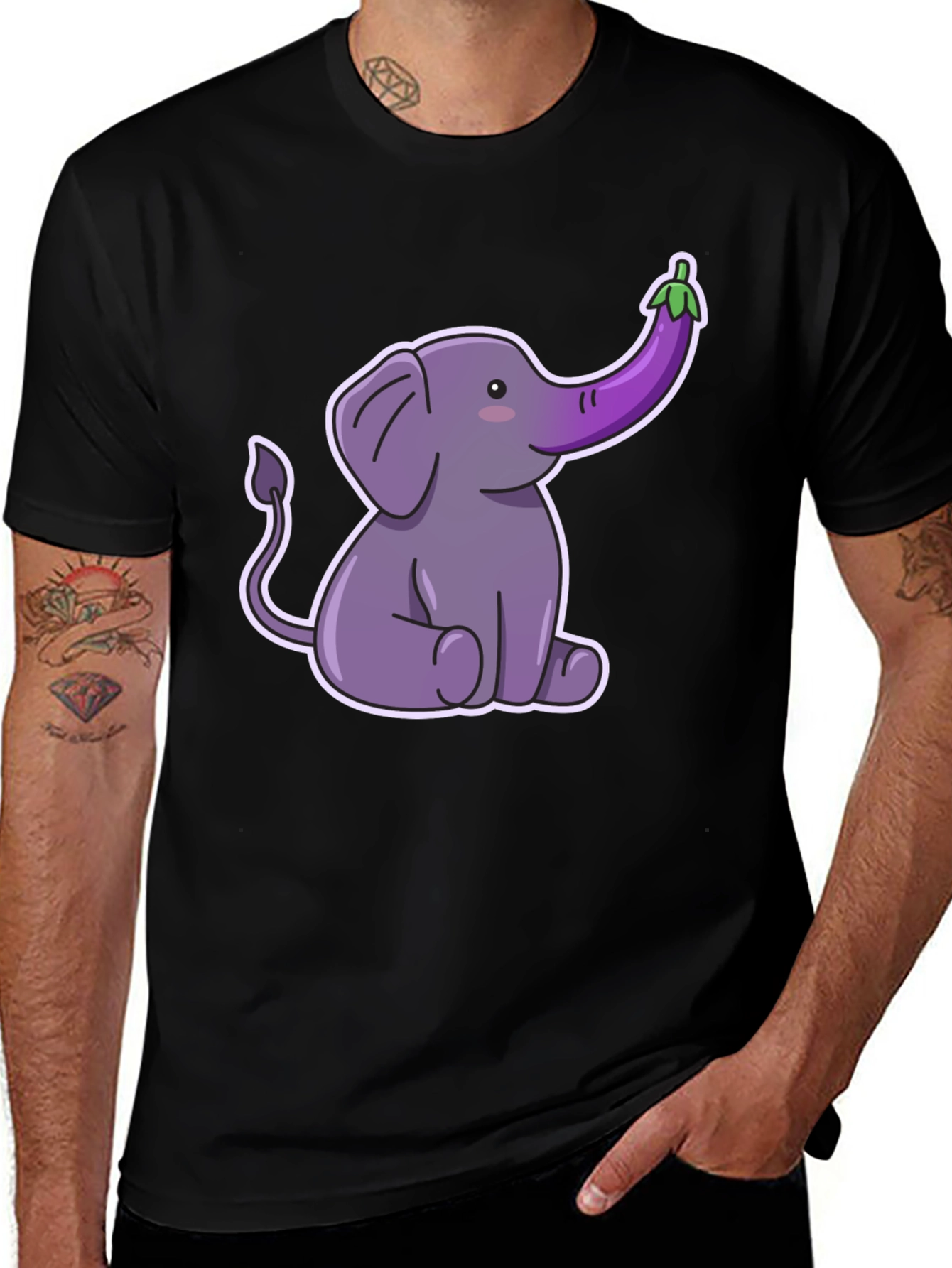 Elephant Eggplant Humor T-Shirt