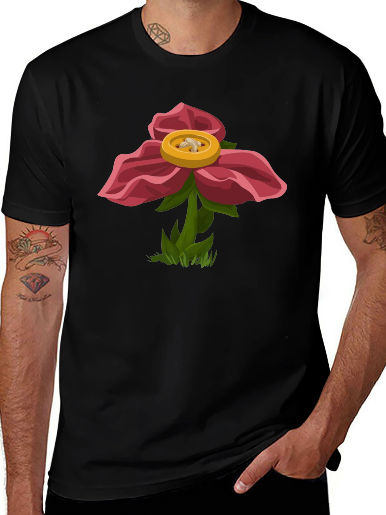 Floral Graphic Tee - Unique Artistic Design