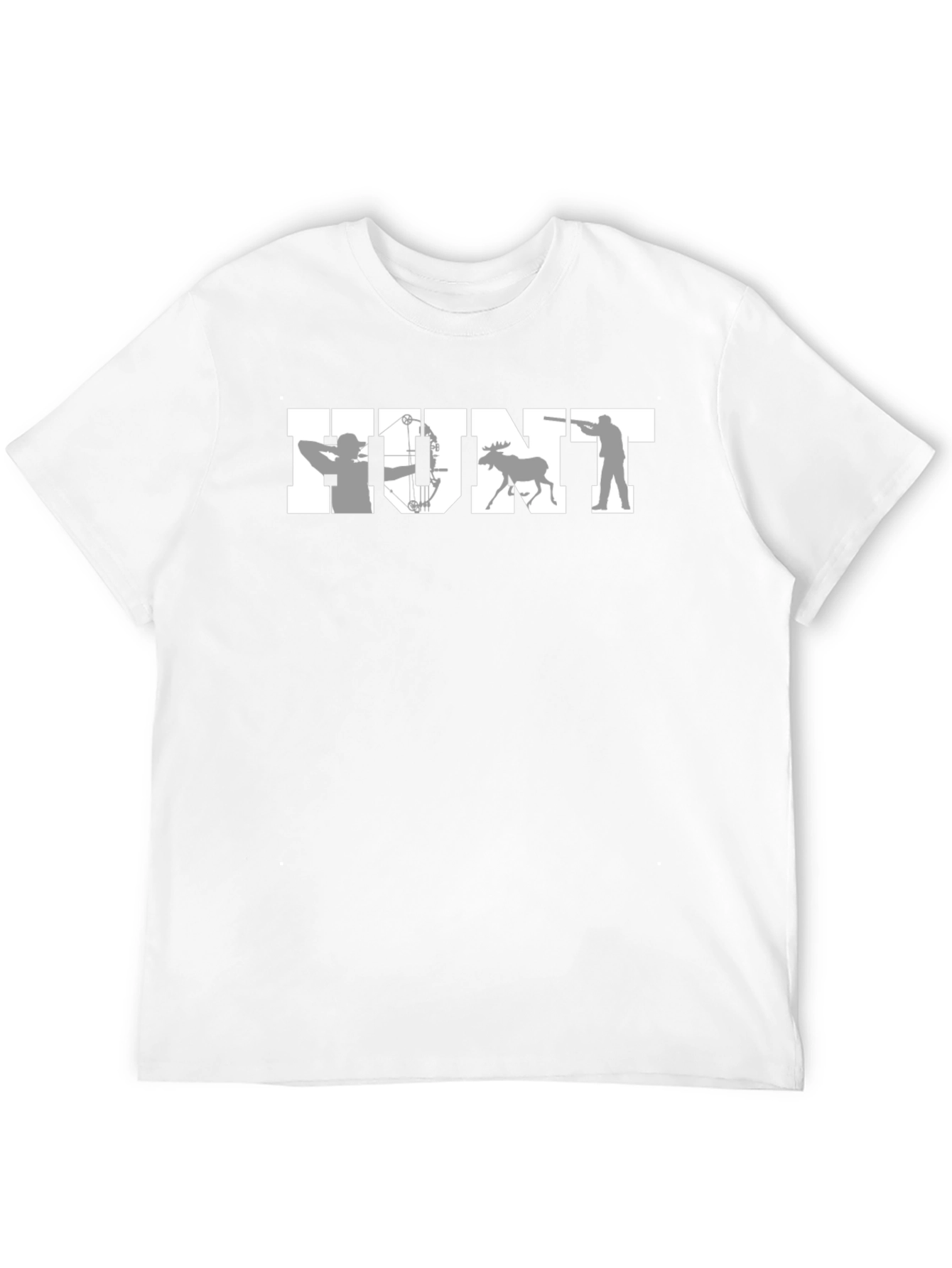 HUNT Graphic T-Shirt Hunting Bow Moose Rifle Tee
