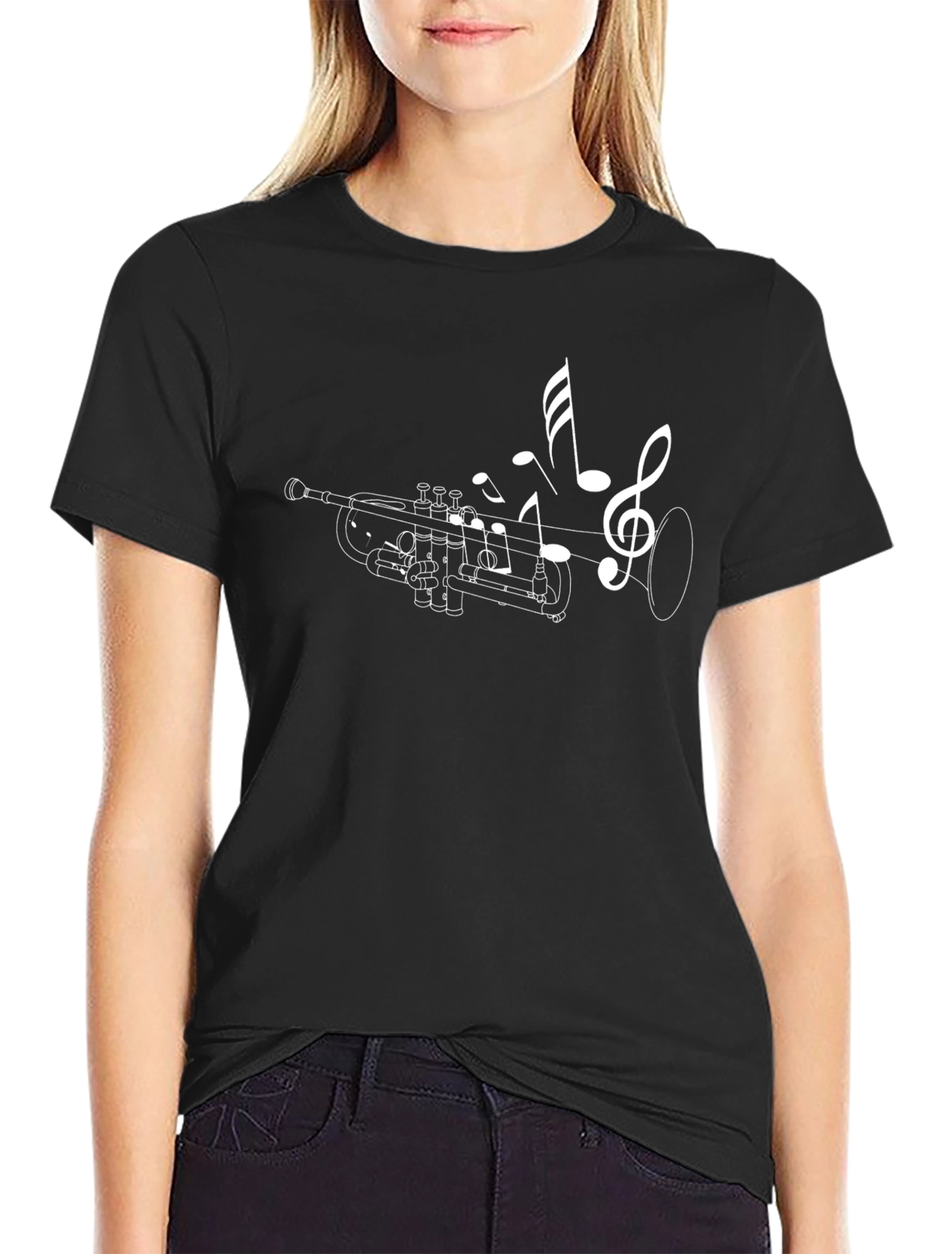 Trumpet Music Notes Graphic T-Shirt