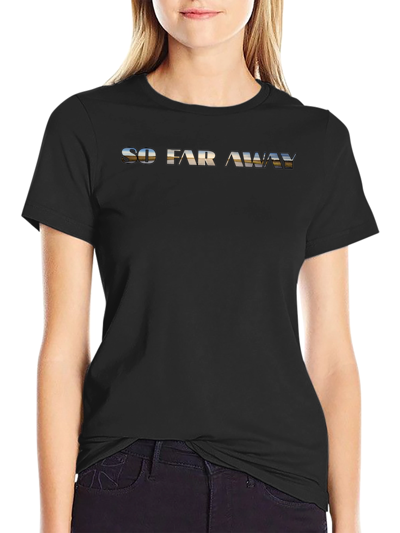 So Far Away Graphic Black T-Shirt