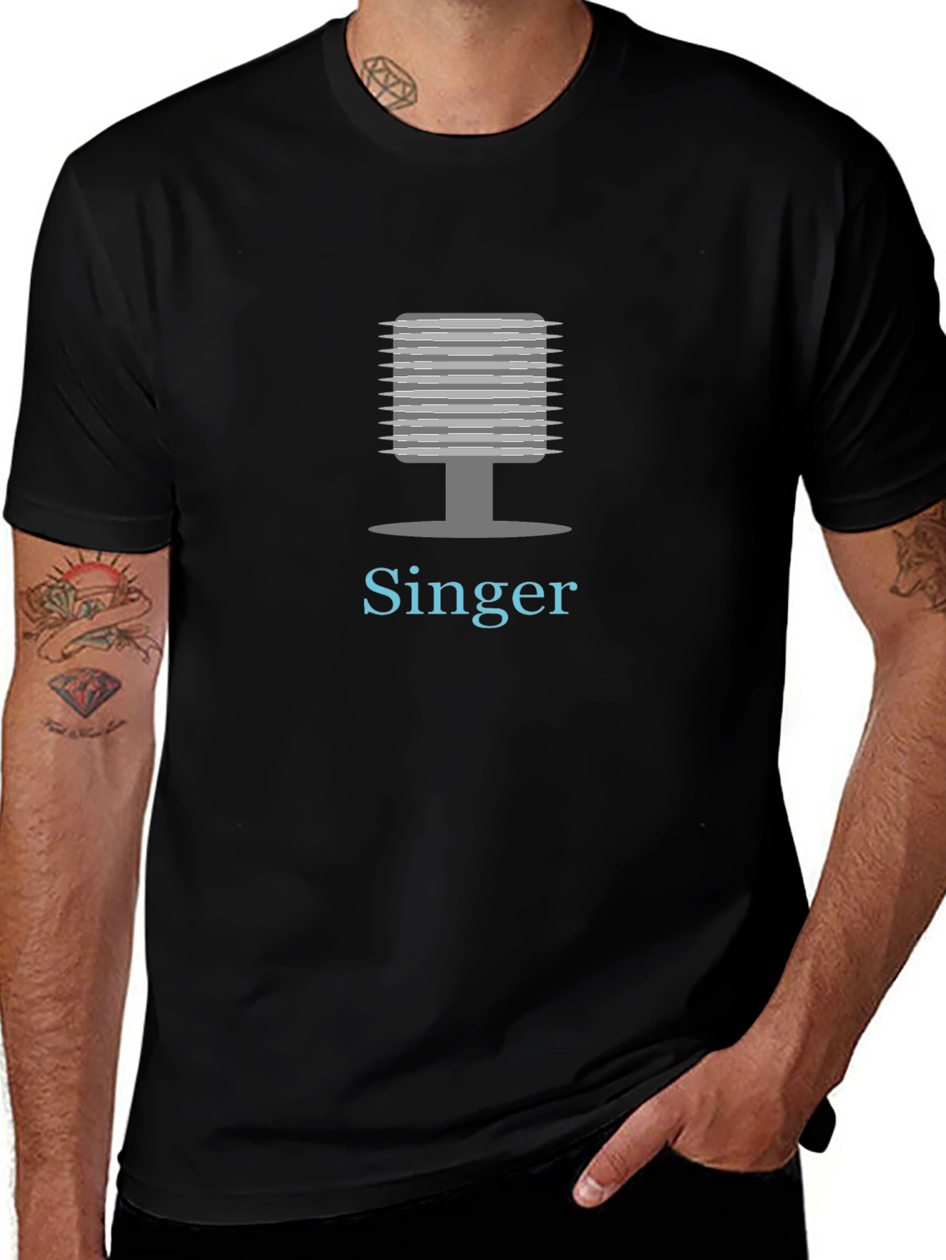 Singer Graphic Tee - Black Cotton Blend