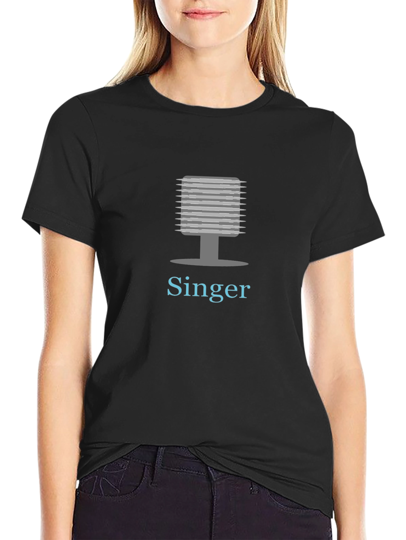 Singer Graphic Tee - Black Cotton Blend