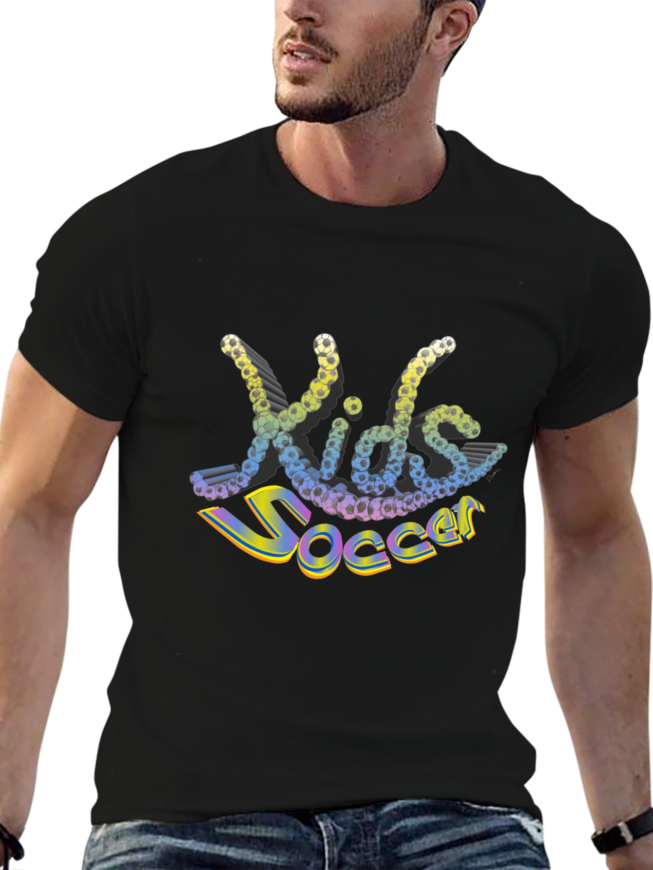 Kids Soccer Black T-Shirt