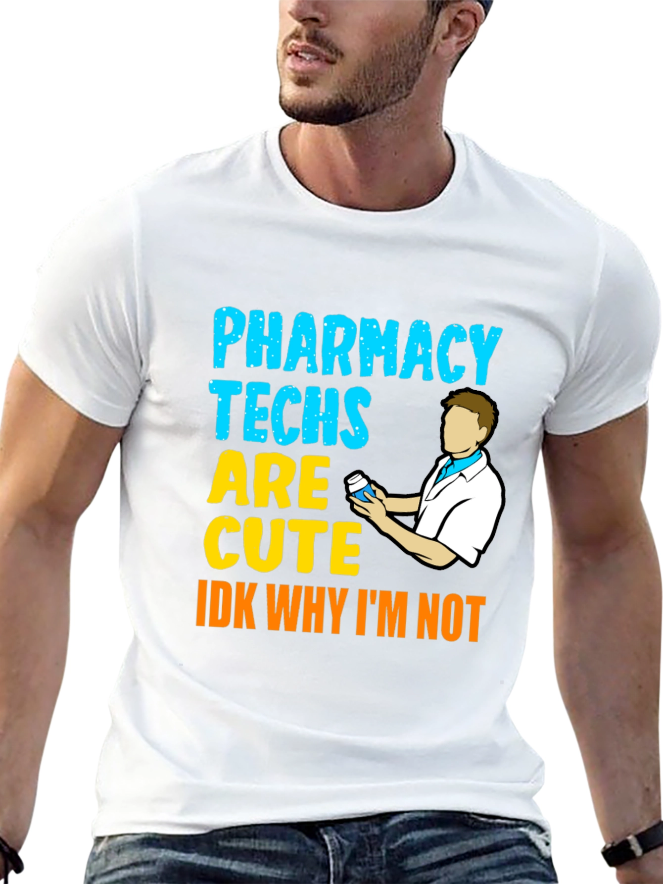 Pharmacy Techs Are Cute Mens Black T-Shirt