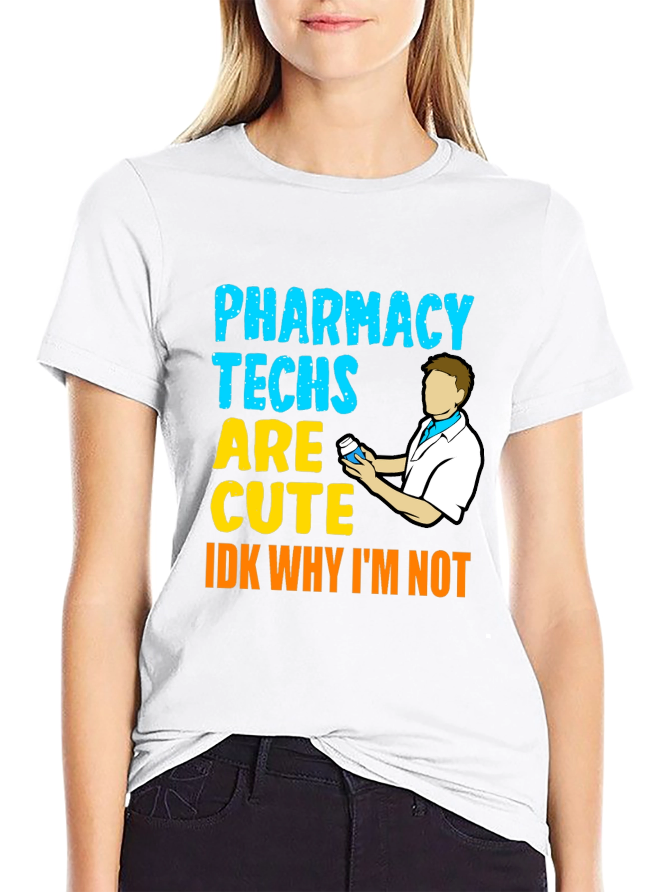 Pharmacy Techs Are Cute Mens Black T-Shirt
