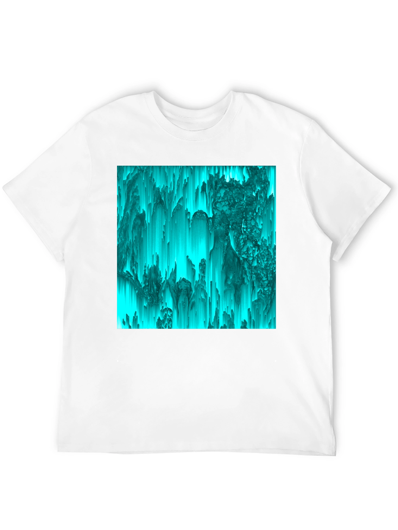 Abstract Teal Pixel Art Graphic Tee