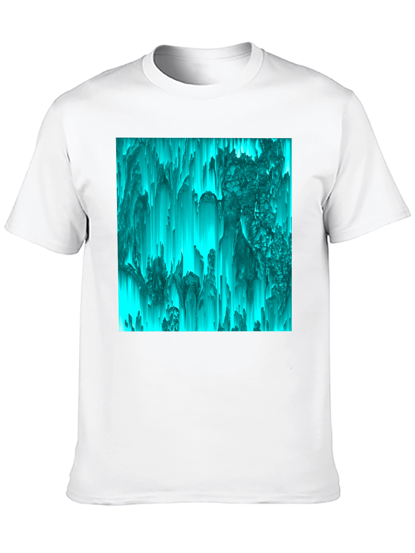 Abstract Teal Pixel Art Graphic Tee