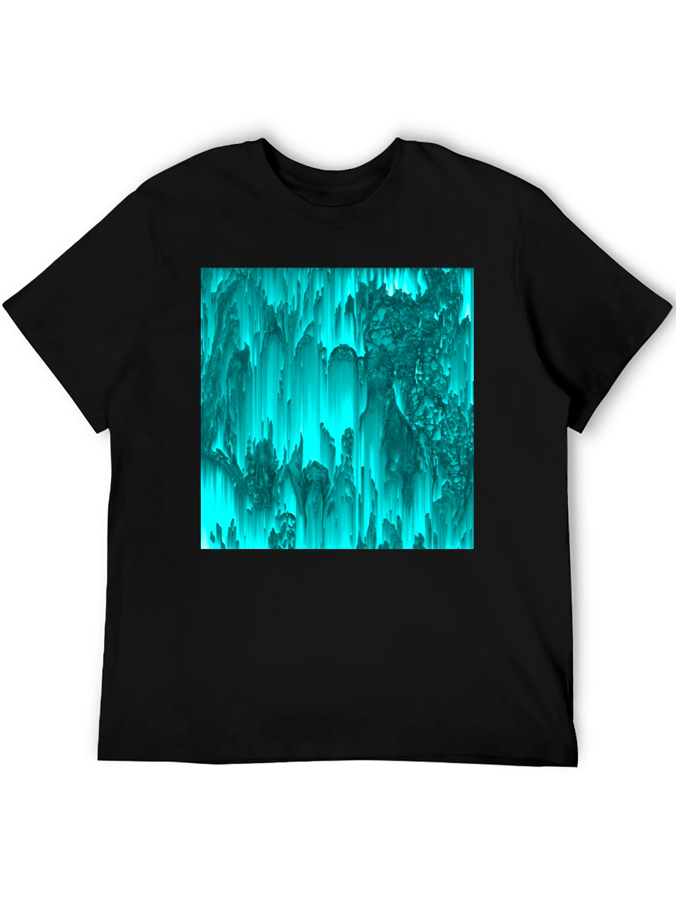 Abstract Teal Pixel Art Graphic Tee