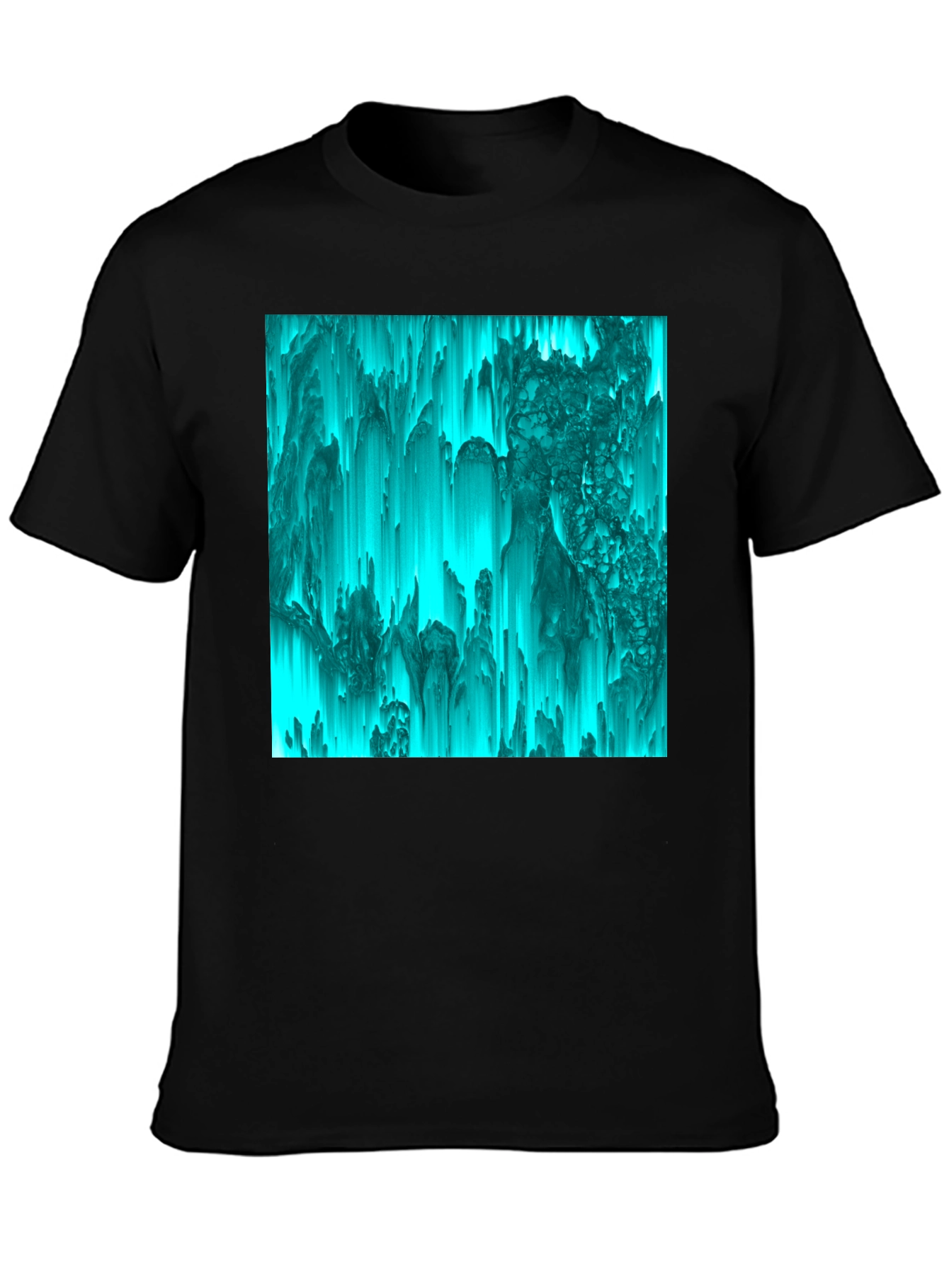 Abstract Teal Pixel Art Graphic Tee