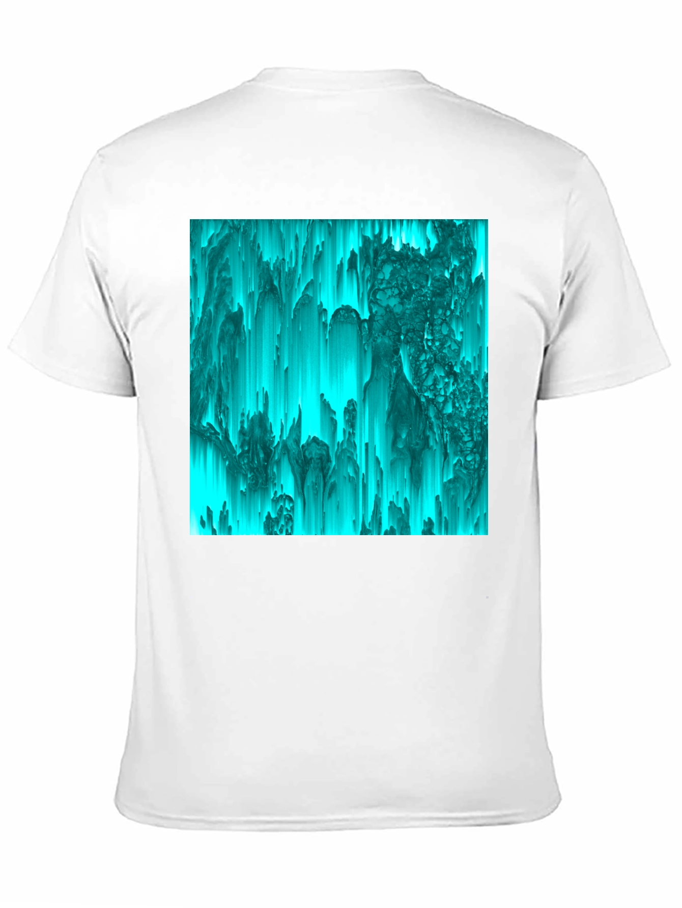 Abstract Teal Pixel Art Graphic Tee