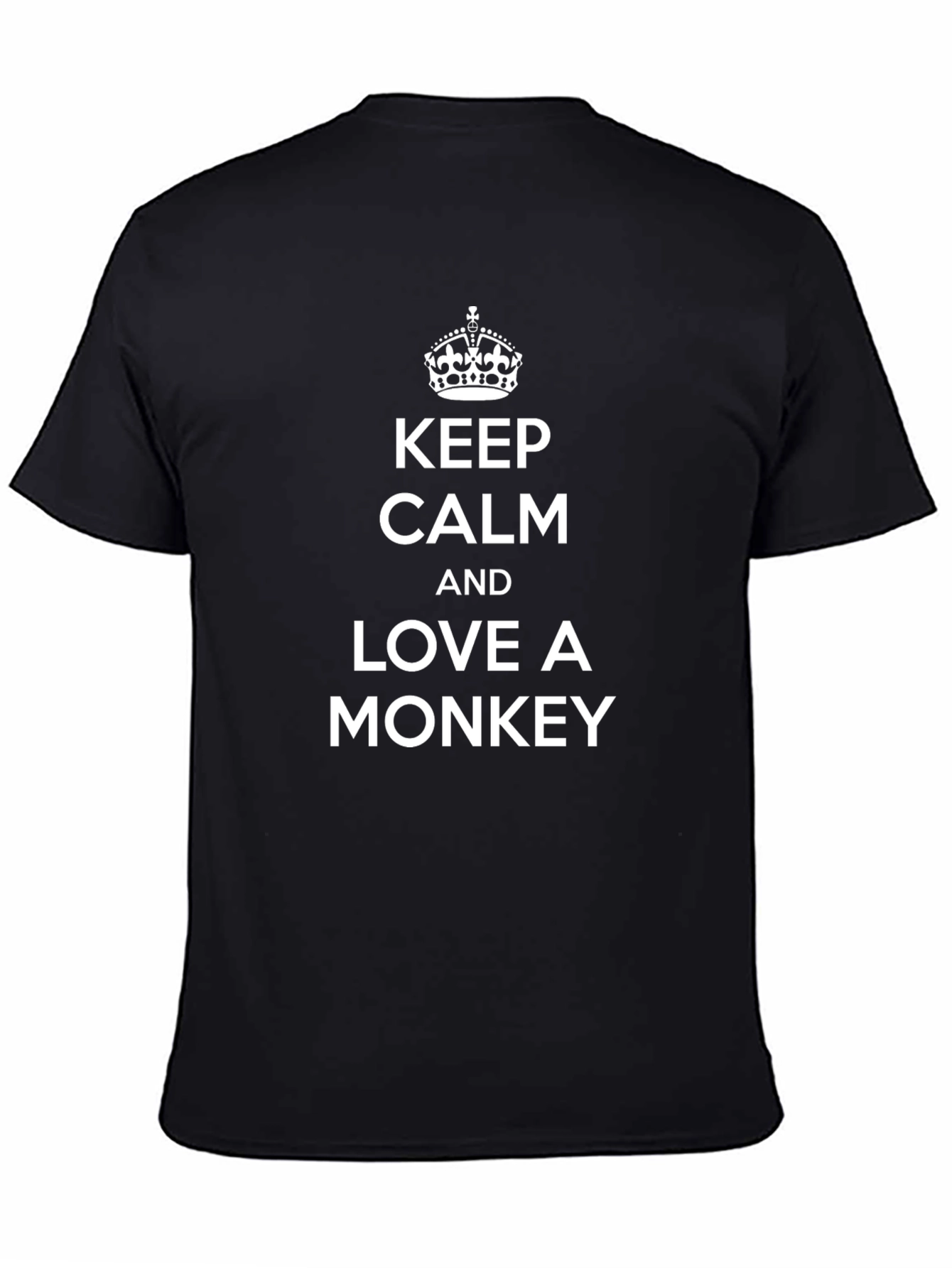 Keep Calm and Love A Monkey Black T-Shirt