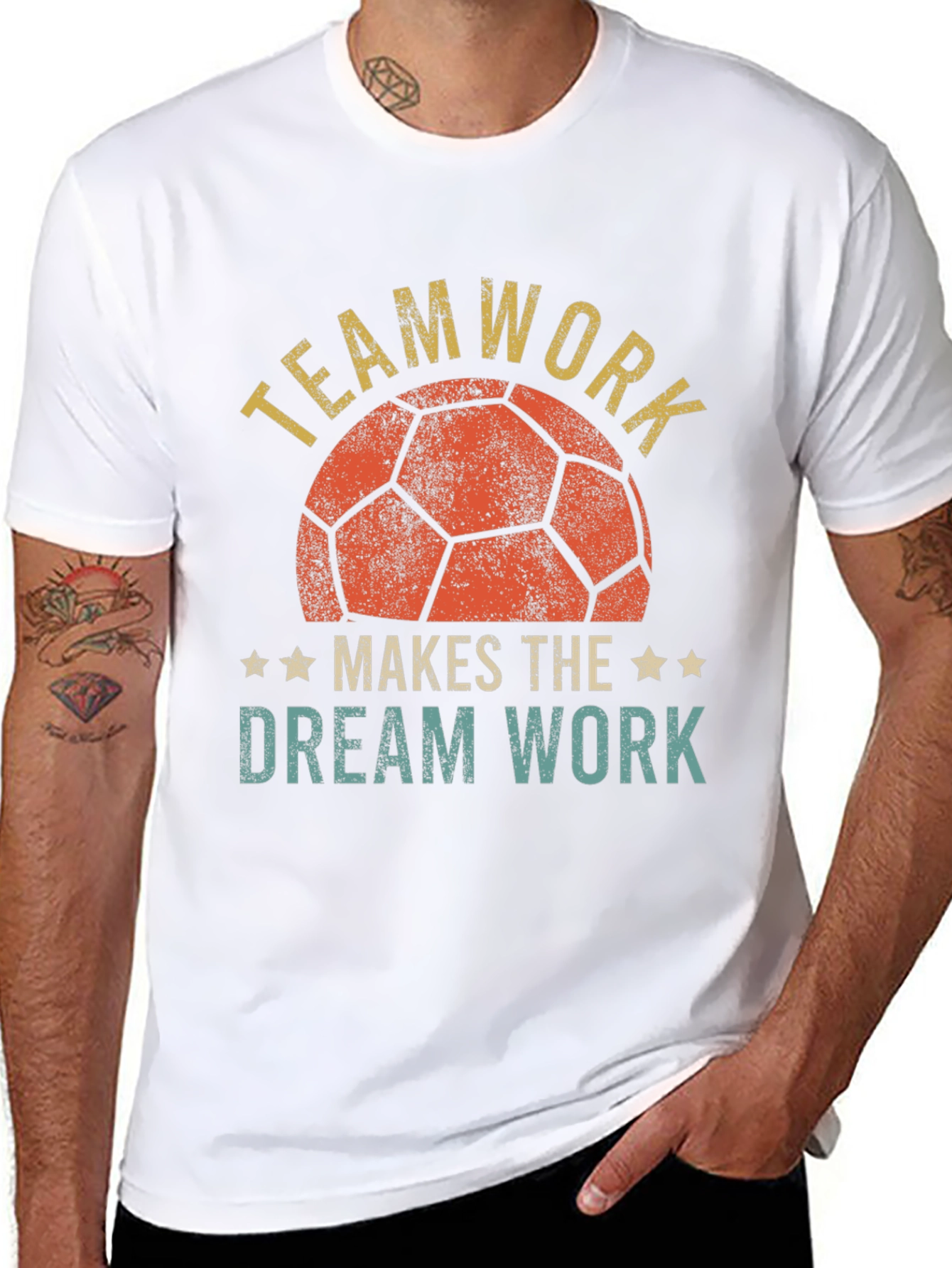 Teamwork Dream Work Graphic T-Shirt