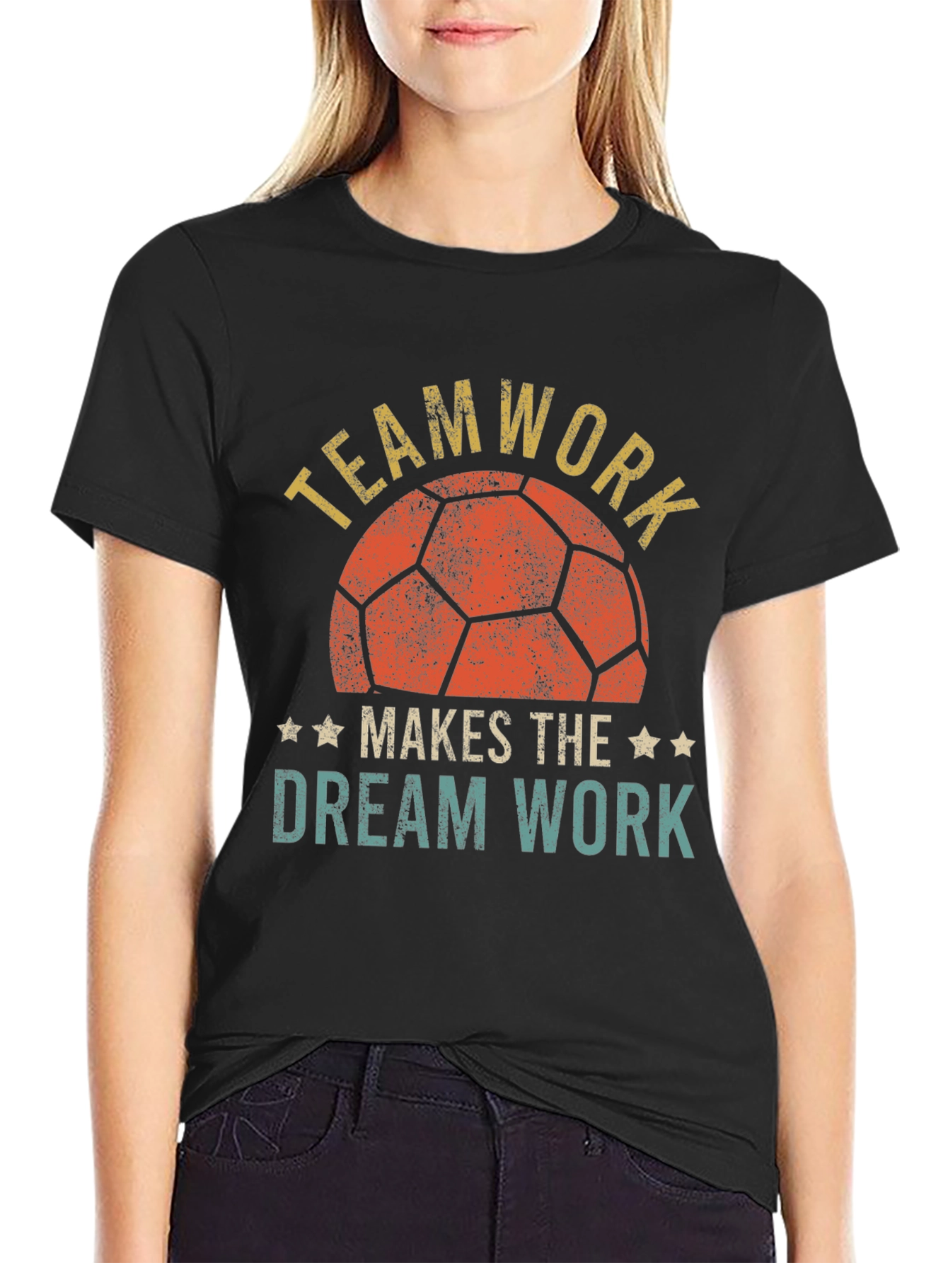 Teamwork Dream Work Graphic T-Shirt