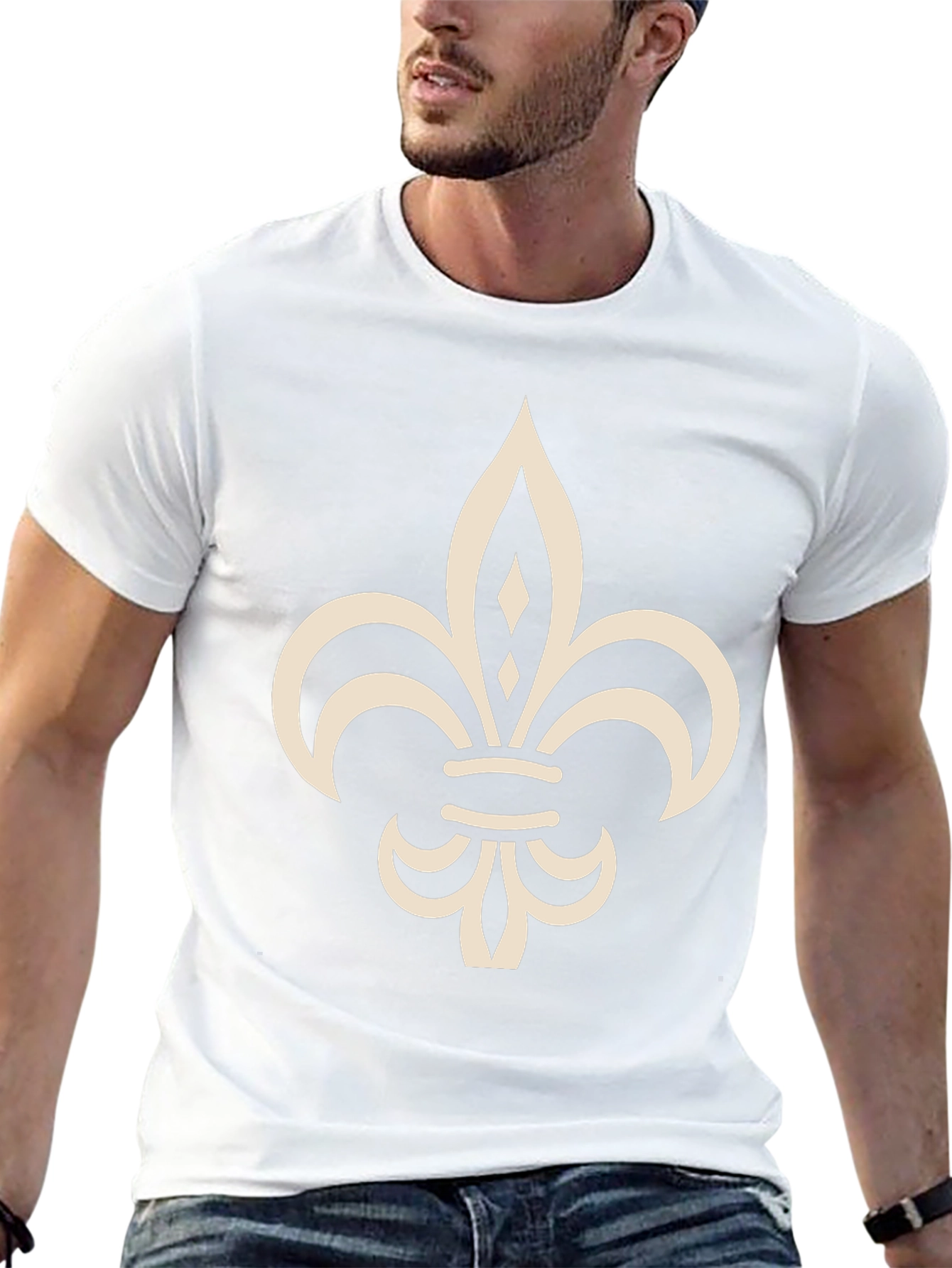 Fleur-de-Lis Graphic Tee - Classic Black Cotton