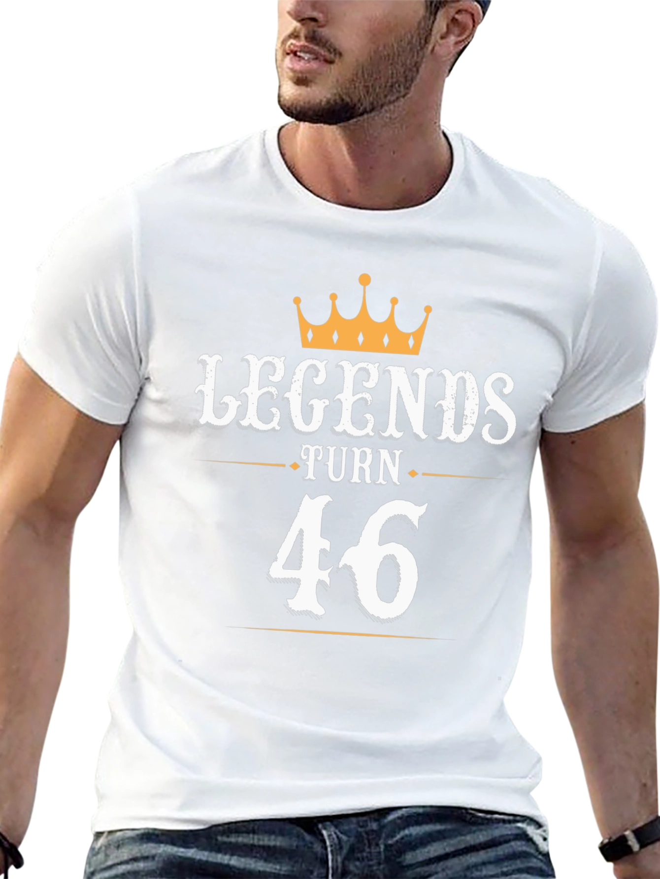 Legends Turn 46 Black Graphic T-Shirt