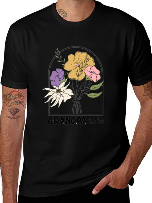 Grandpa To Be Floral Graphic Tee