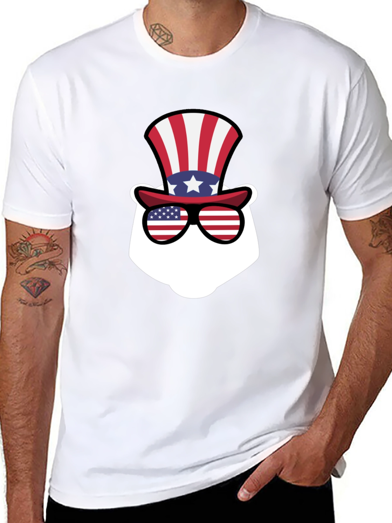 Patriotic Bear Graphic T-Shirt