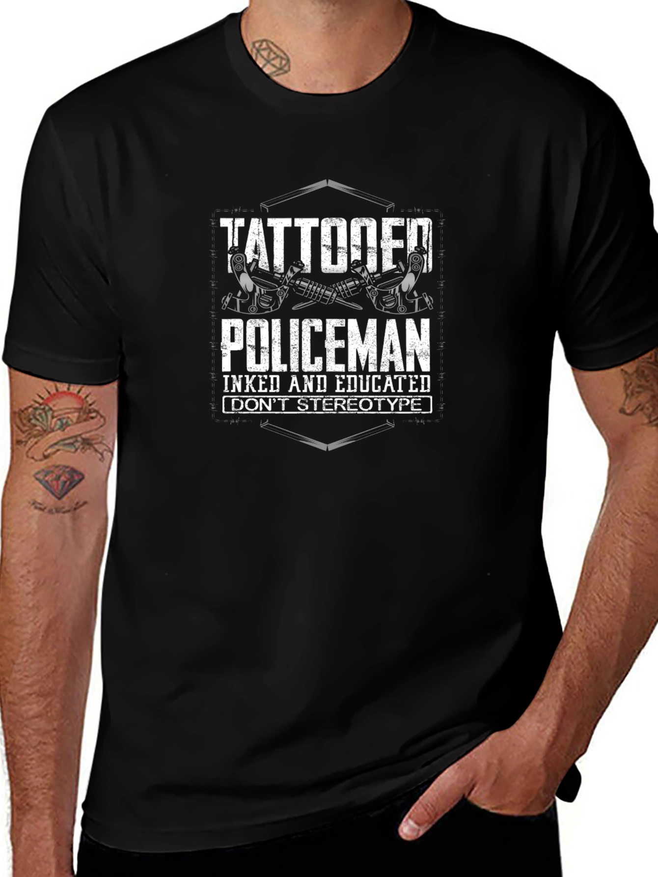 Tattooed Policeman T-Shirt - Inked & Educated