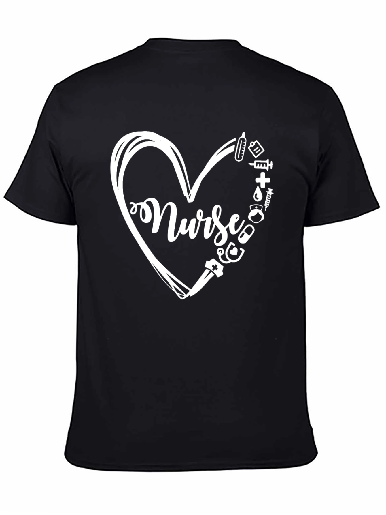 Nurse Heart T-Shirt - Black